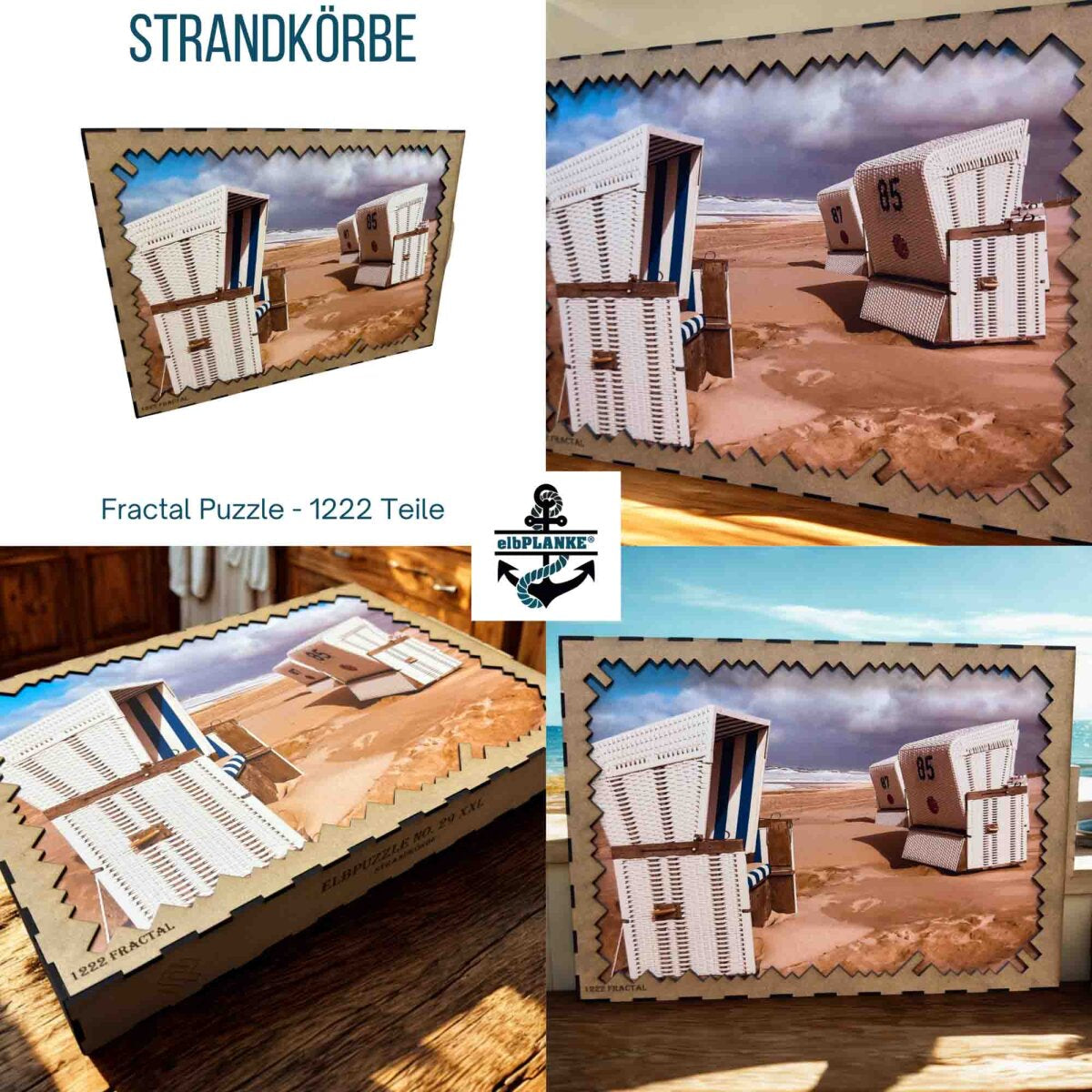elbPUZZLE No. 29 - Strandkörbe - Fractale Edition 1222 Teile XXL