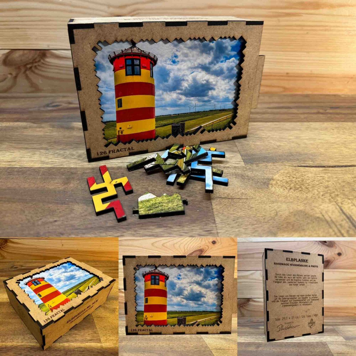 elbPUZZLE No. 36 - Pilsumer Leuchtturm - Fractale Edition 183 Teile M