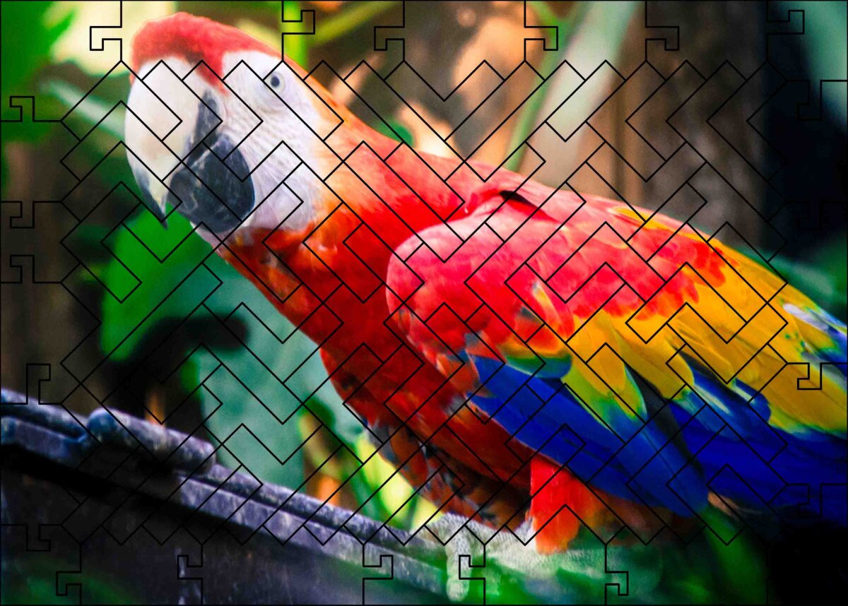 elbPUZZLE No. 55 - Tierwelten: Papagei - Fractale Edition