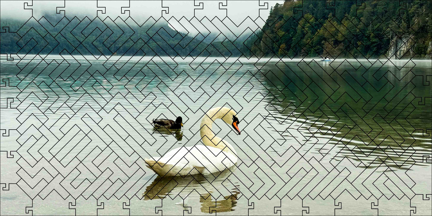 ElbPZZLE No. 60 - Swan in the Lake - Fractal Edition