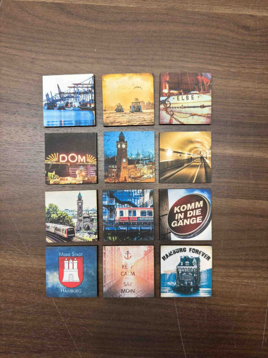 ELBMEMO – Hamburg Edition | Memo-Spiel mit 24 Plättchen in Holzbox