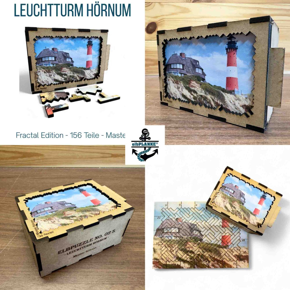 elbPUZZLE No. 02 - Leuchtturm Hörnum - Fractale Edition S Master (156 Teile)