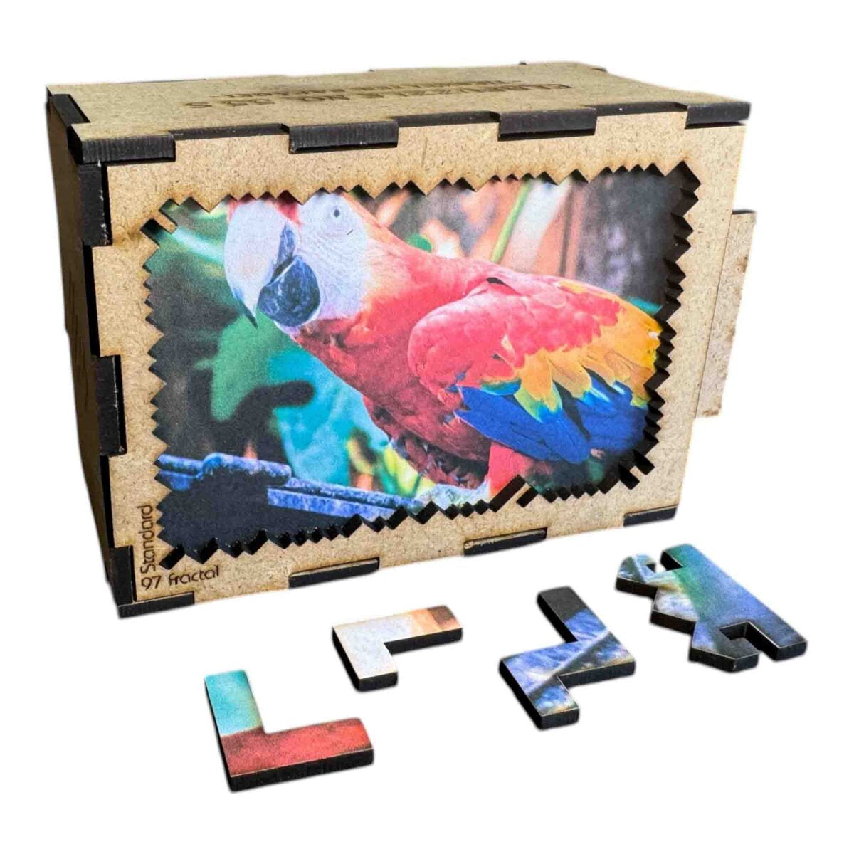 elbPUZZLE No. 55 - Tierwelten: Papagei - Fractale Edition Standard - 97 Teile