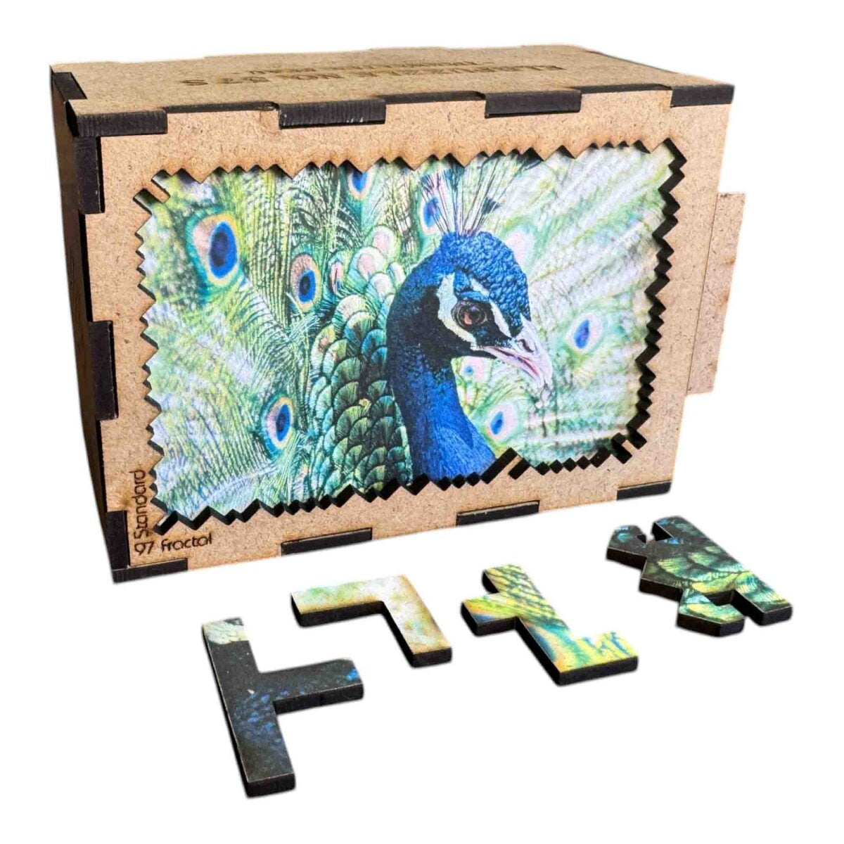 elbPUZZLE No. 57 - Tierwelten: Pfau - Fractale Edition Standard - 97 Teile