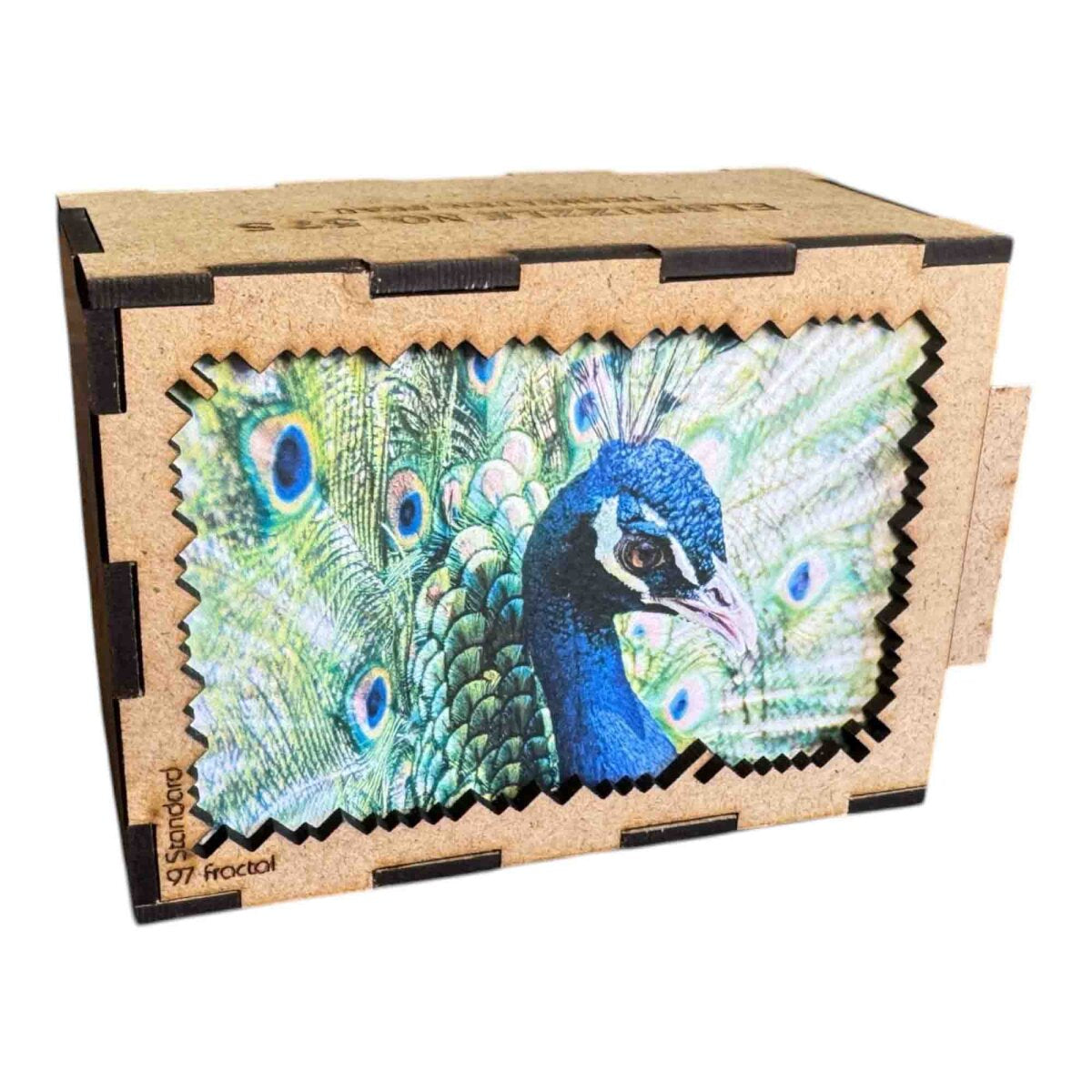 elbPUZZLE No. 57 - Tierwelten: Pfau - Fractale Edition Standard - 97 Teile