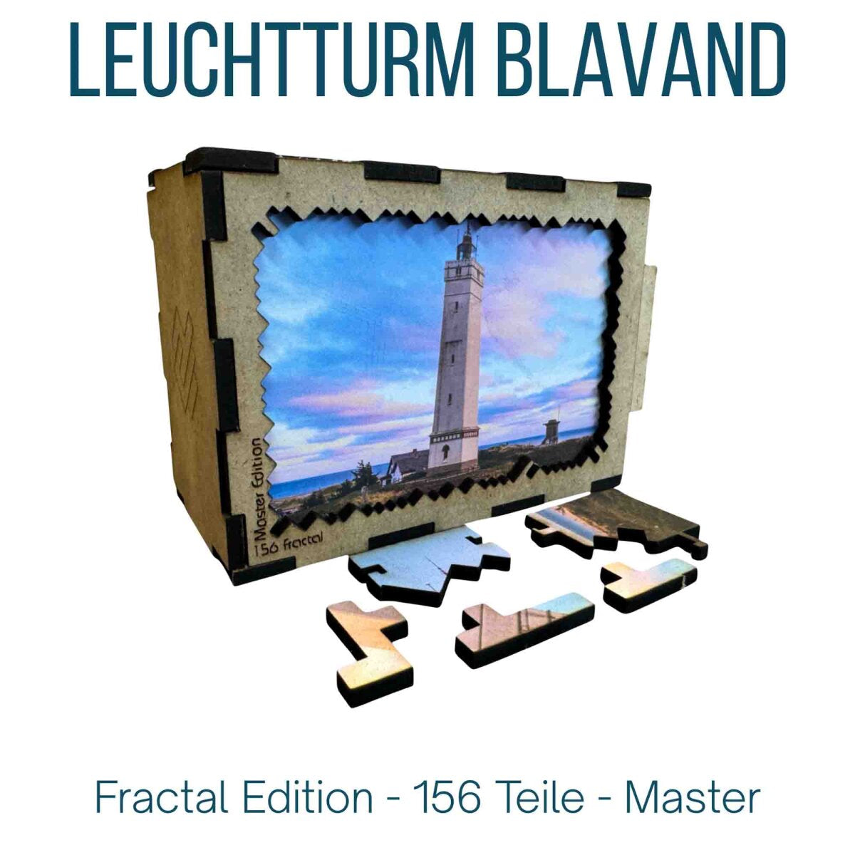 elbPUZZLE No. 68 - Leuchtturm Blavand - Fractale Edition S Master (156 Teile)