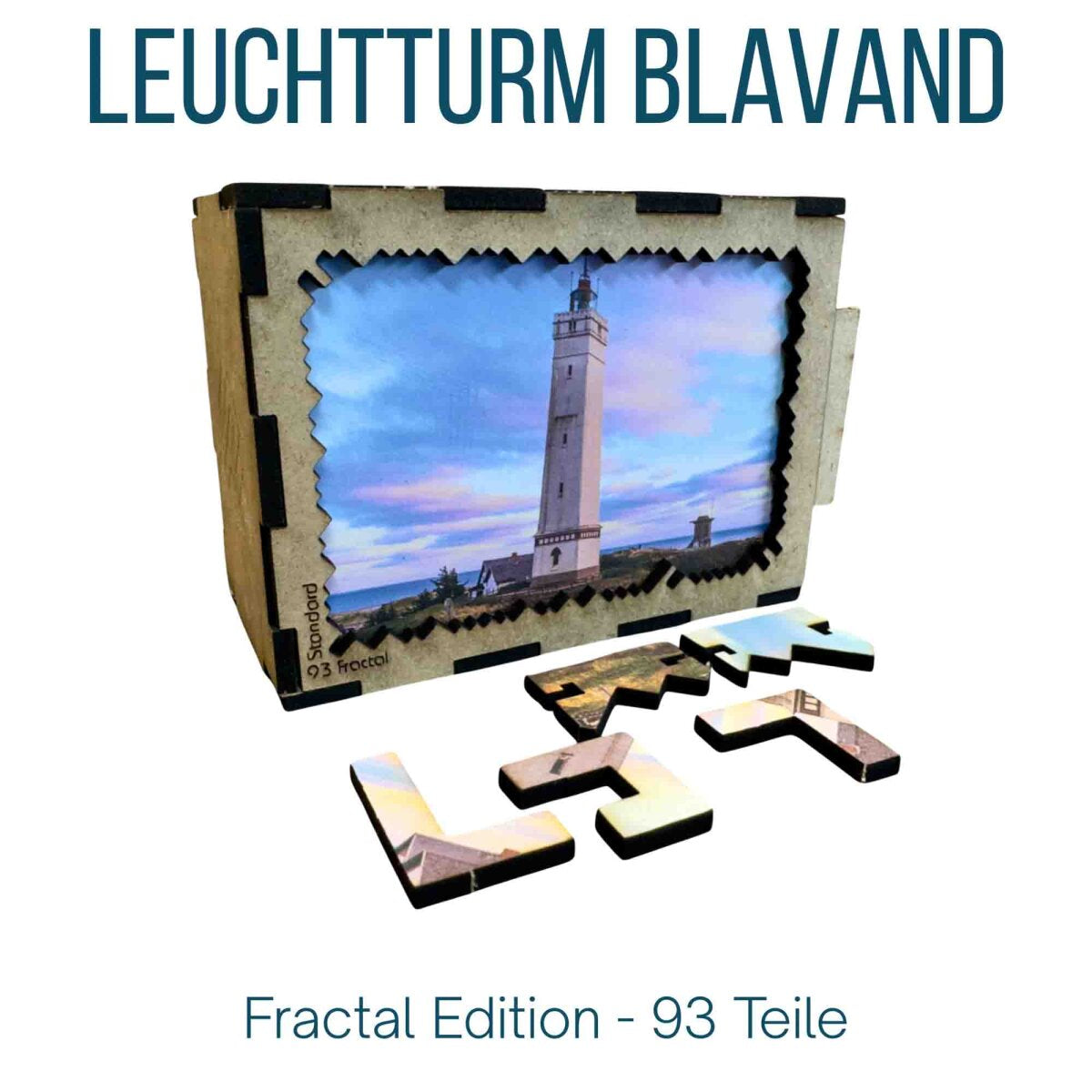 elbPUZZLE No. 68 - Leuchtturm Blavand - Fractal Edition L (289 Teile)