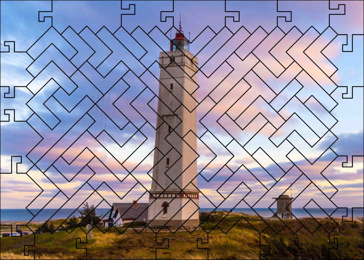 elbPUZZLE No. 68 - Leuchtturm Blavand - Fractal Edition