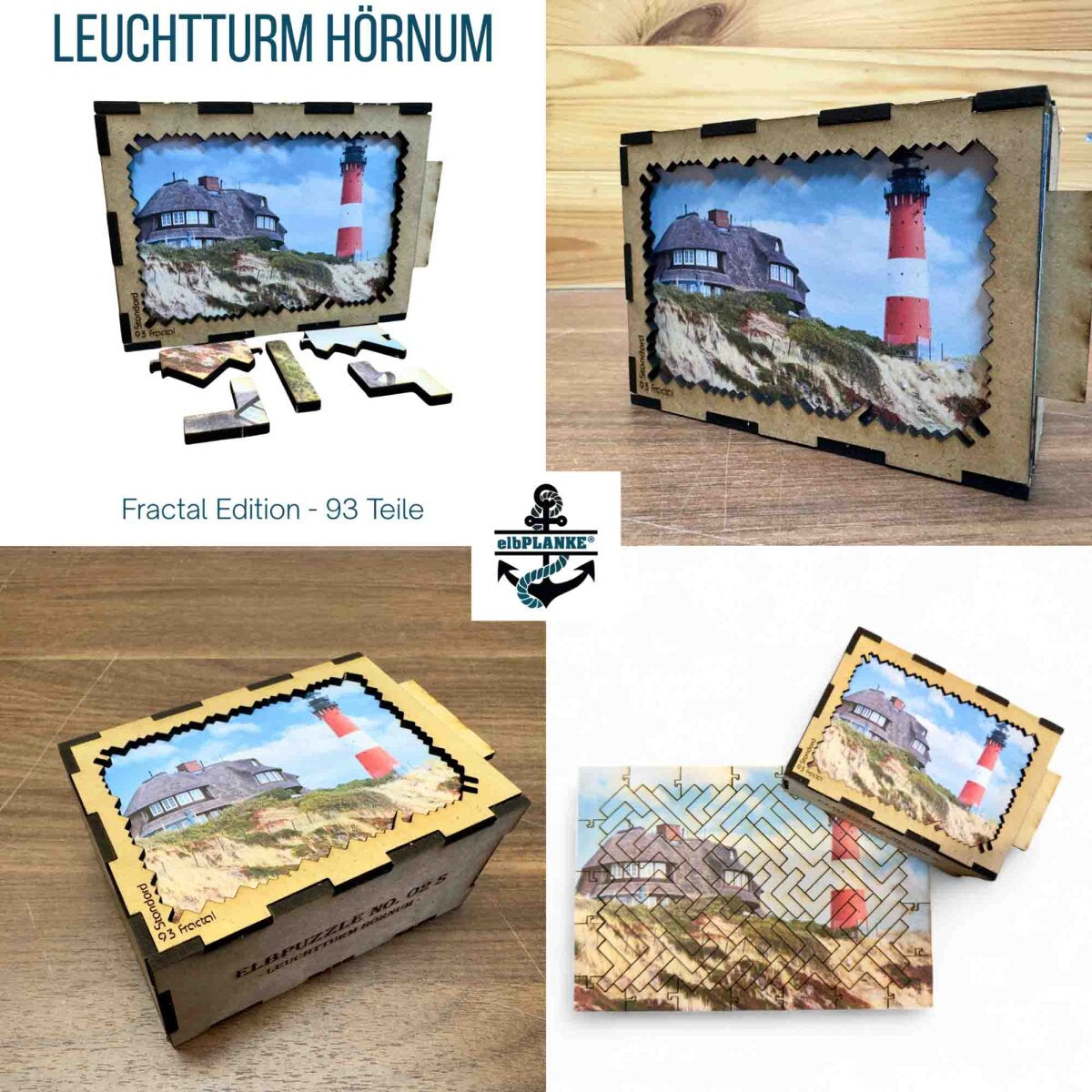 elbPUZZLE No. 02 - Leuchtturm Hörnum - Fractal Edition L 333 Teile