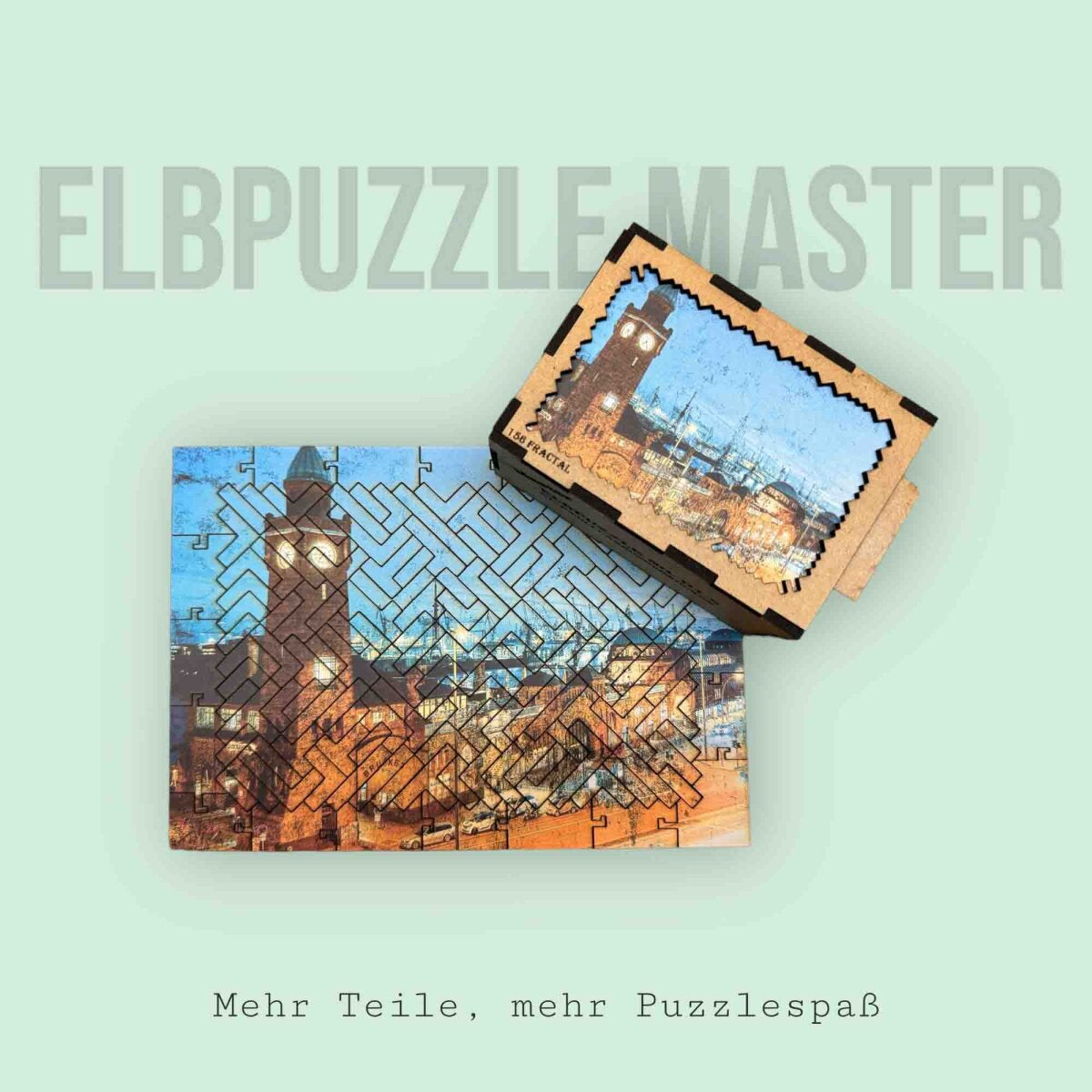 elbPUZZLE No. 01 - St.Pauli Landungsbrücken - Fractale Edition S / Master / 15x21 cm / 156 Teile