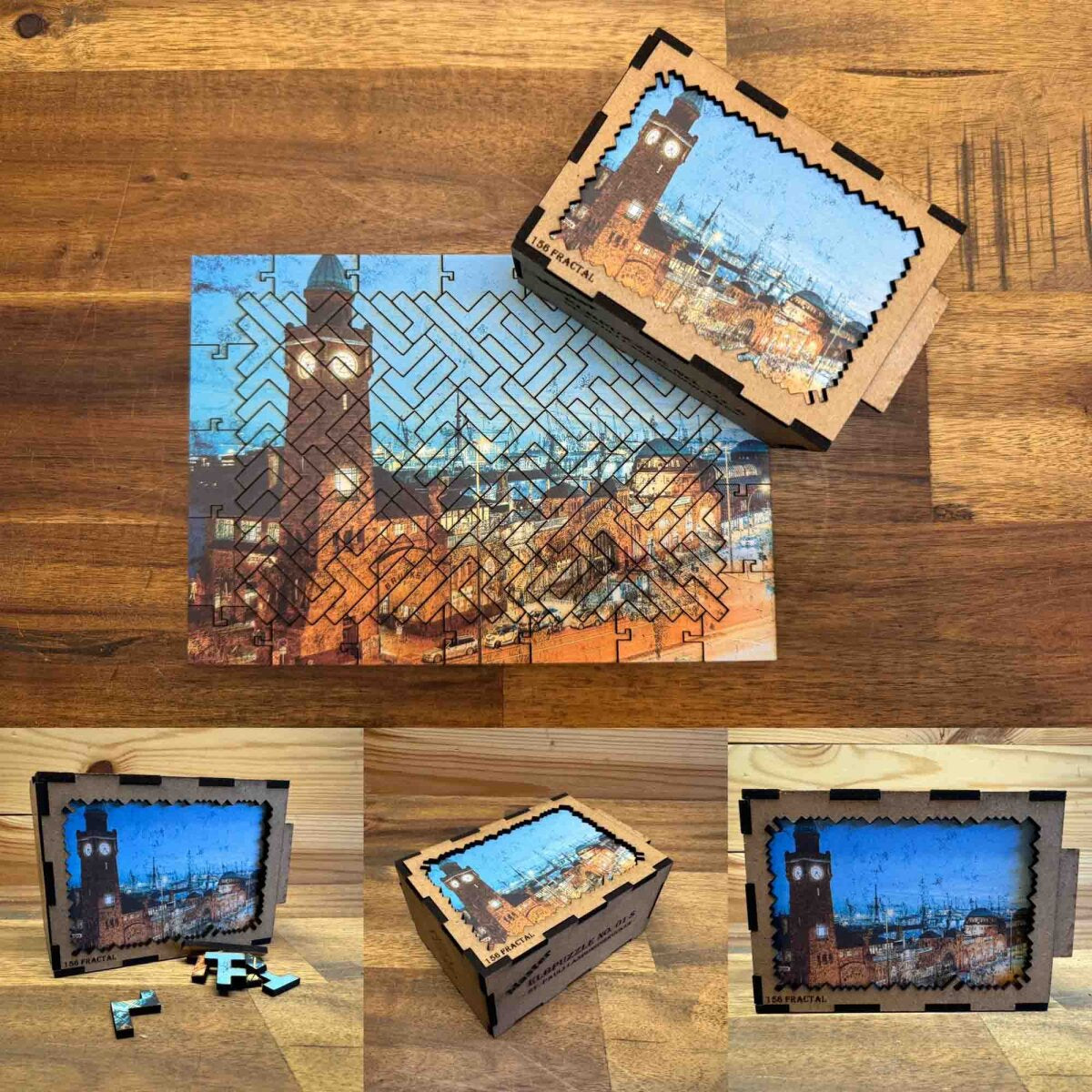 elbPUZZLE No. 01 - St.Pauli Landungsbrücken - Fractale Edition S / Master / 15x21 cm / 156 Teile