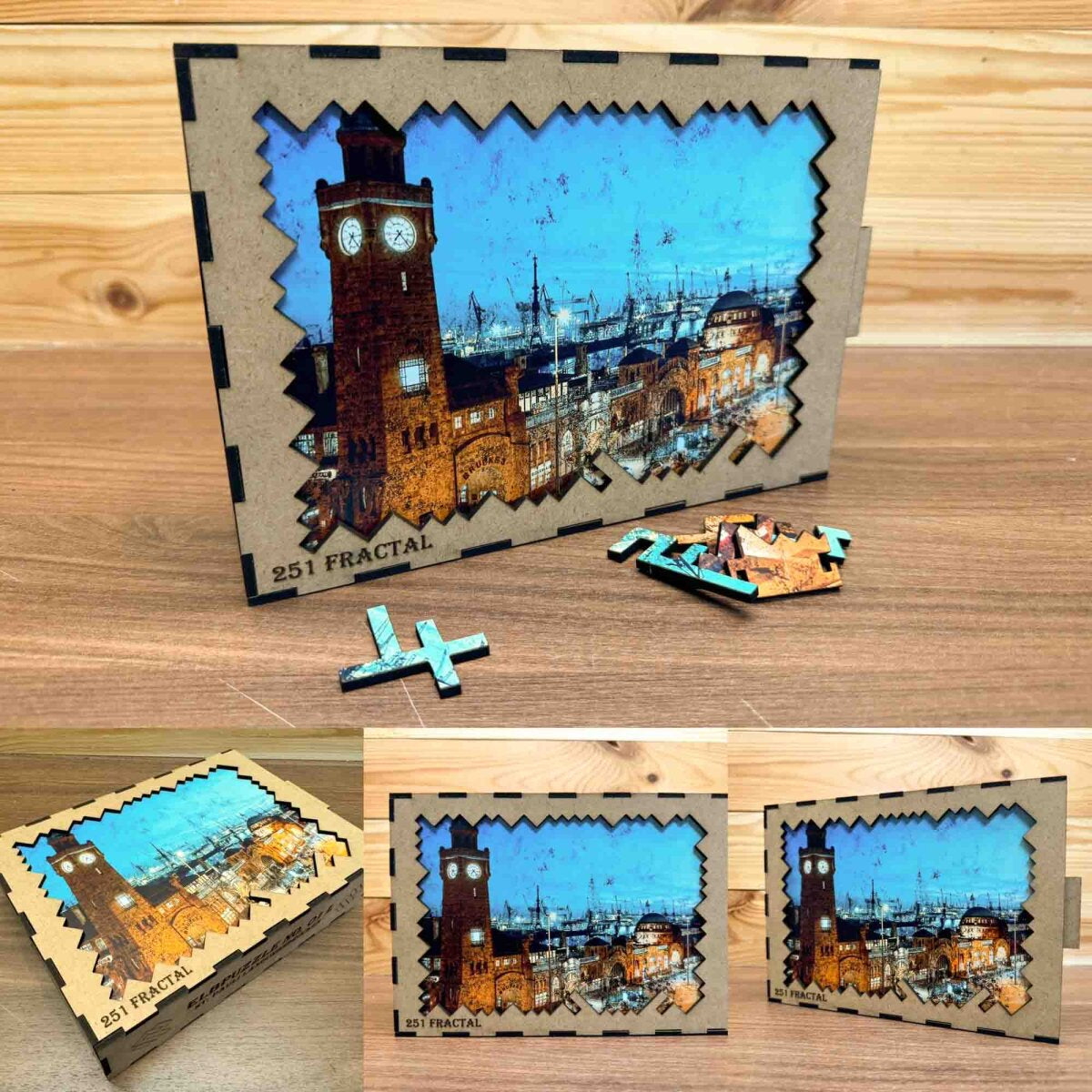 elbPUZZLE No. 01 - St.Pauli Landungsbrücken - Fractale Edition L / Standard / 28x40 cm / 333 Teile