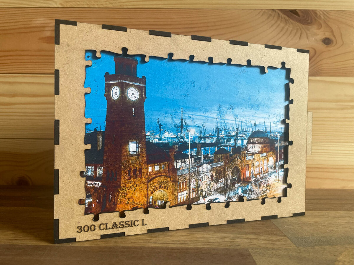 elbPUZZLE No. 01 - St.Pauli Landungsbrücken - Fractale Edition M / Standard / 21x30 cm / 183 Teile