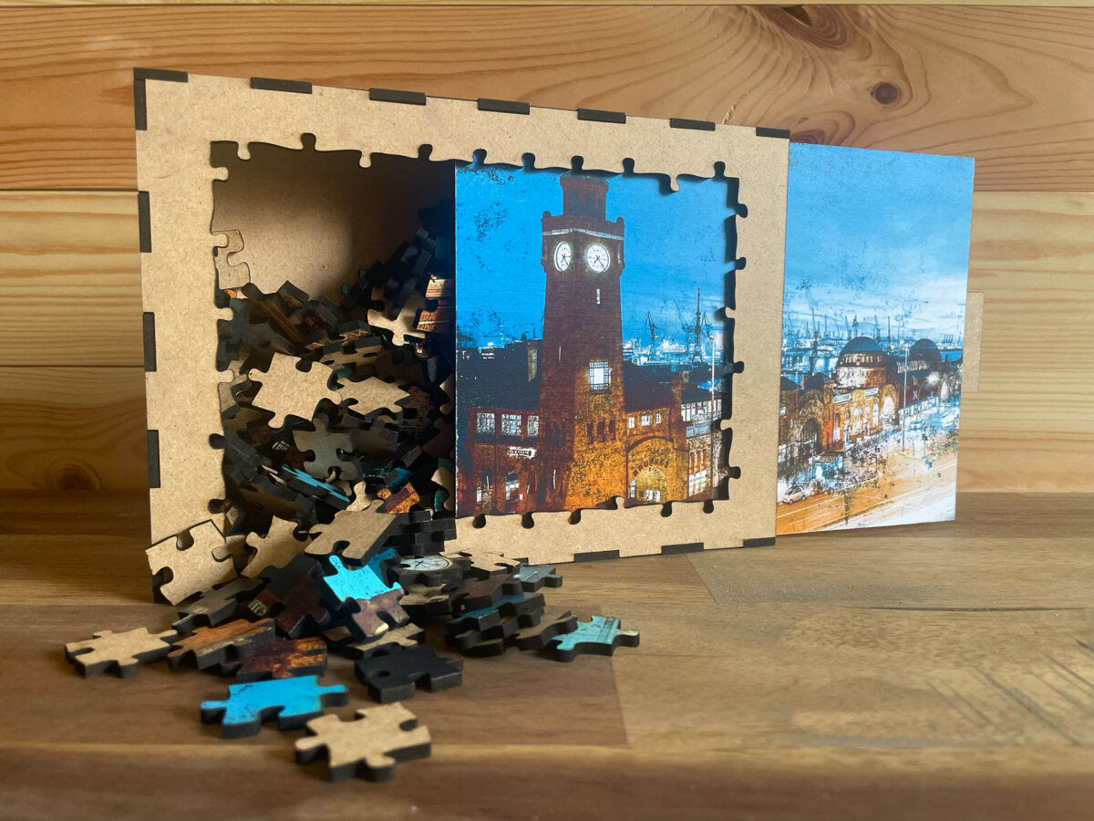 elbPUZZLE No. 01 - St.Pauli Landungsbrücken - Fractale Edition M / Standard / 21x30 cm / 183 Teile
