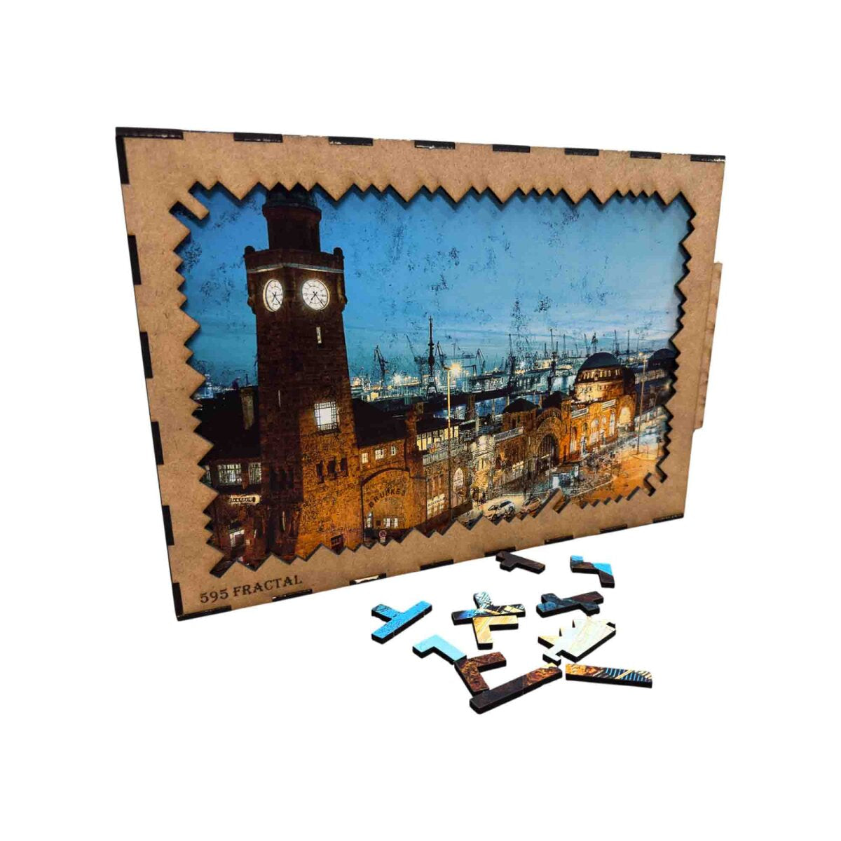 elbPUZZLE No. 01 - St.Pauli Landungsbrücken - Fractale Edition XL / Standard / 36x49 cm / 595 Teile