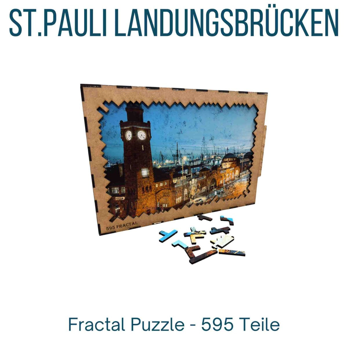 elbPUZZLE No. 01 - St.Pauli Landungsbrücken - Fractale Edition XL / Standard / 36x49 cm / 595 Teile