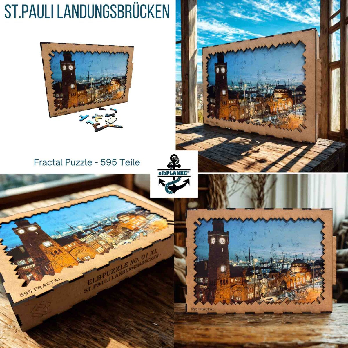 elbPUZZLE No. 01 - St.Pauli Landungsbrücken - Fractale Edition XL / Standard / 36x49 cm / 595 Teile