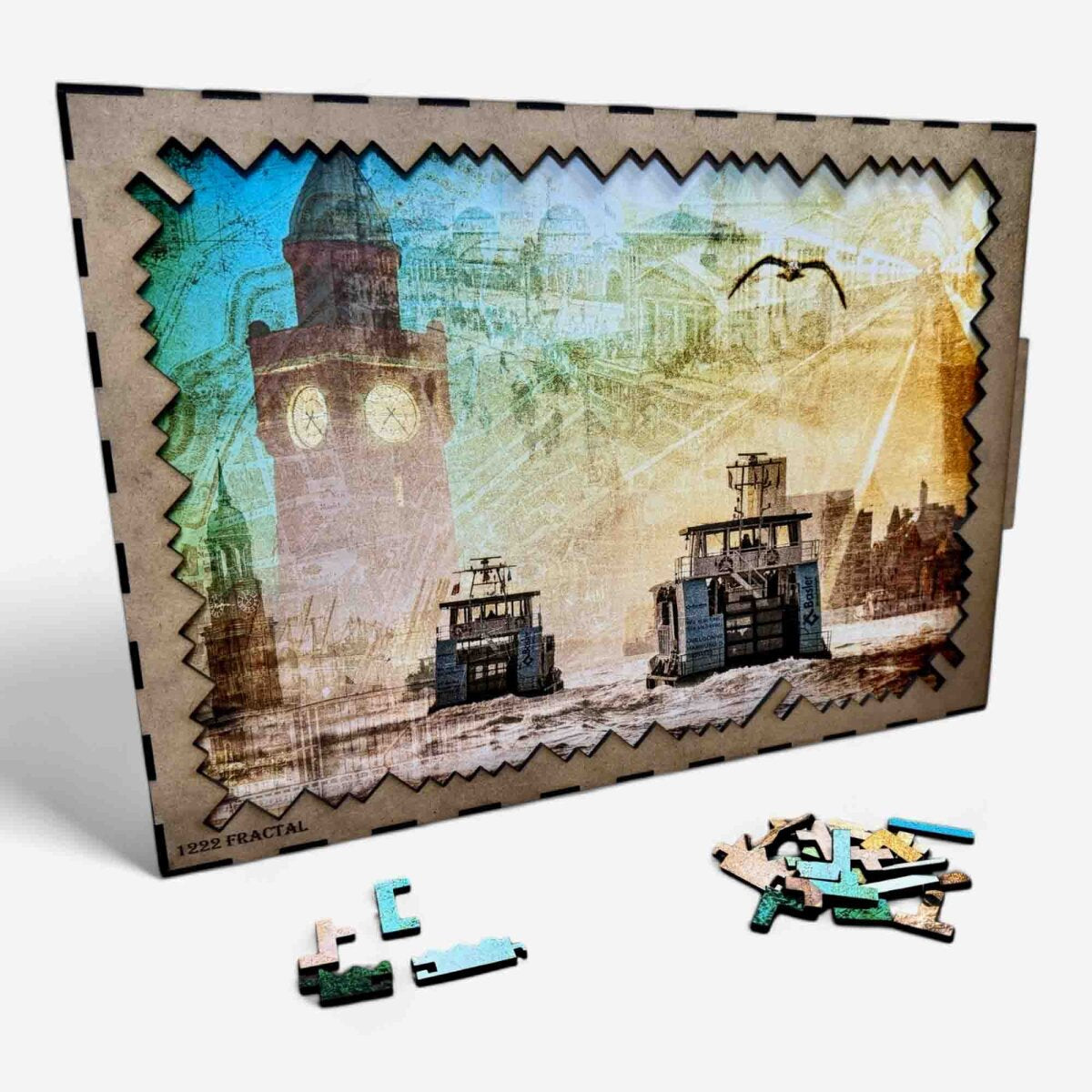 elbPUZZLE No. 49 - Hamburgs Zeitreise - Fractale Edition 1222 Teile XXL