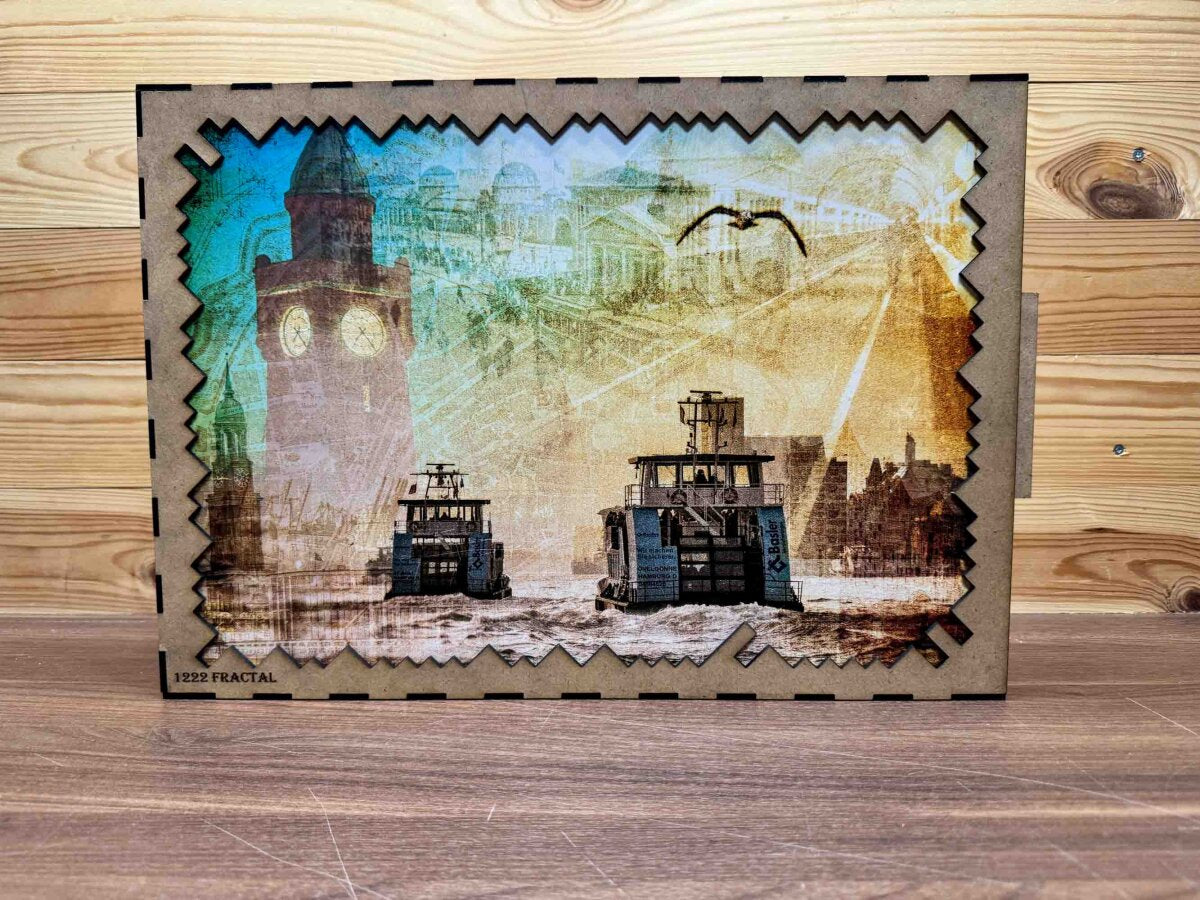 elbPUZZLE No. 49 - Hamburgs Zeitreise - Fractale Edition 1222 Teile XXL