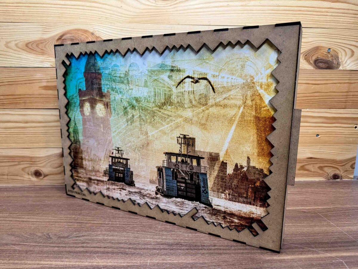 elbPUZZLE No. 49 - Hamburgs Zeitreise - Fractale Edition 1222 Teile XXL