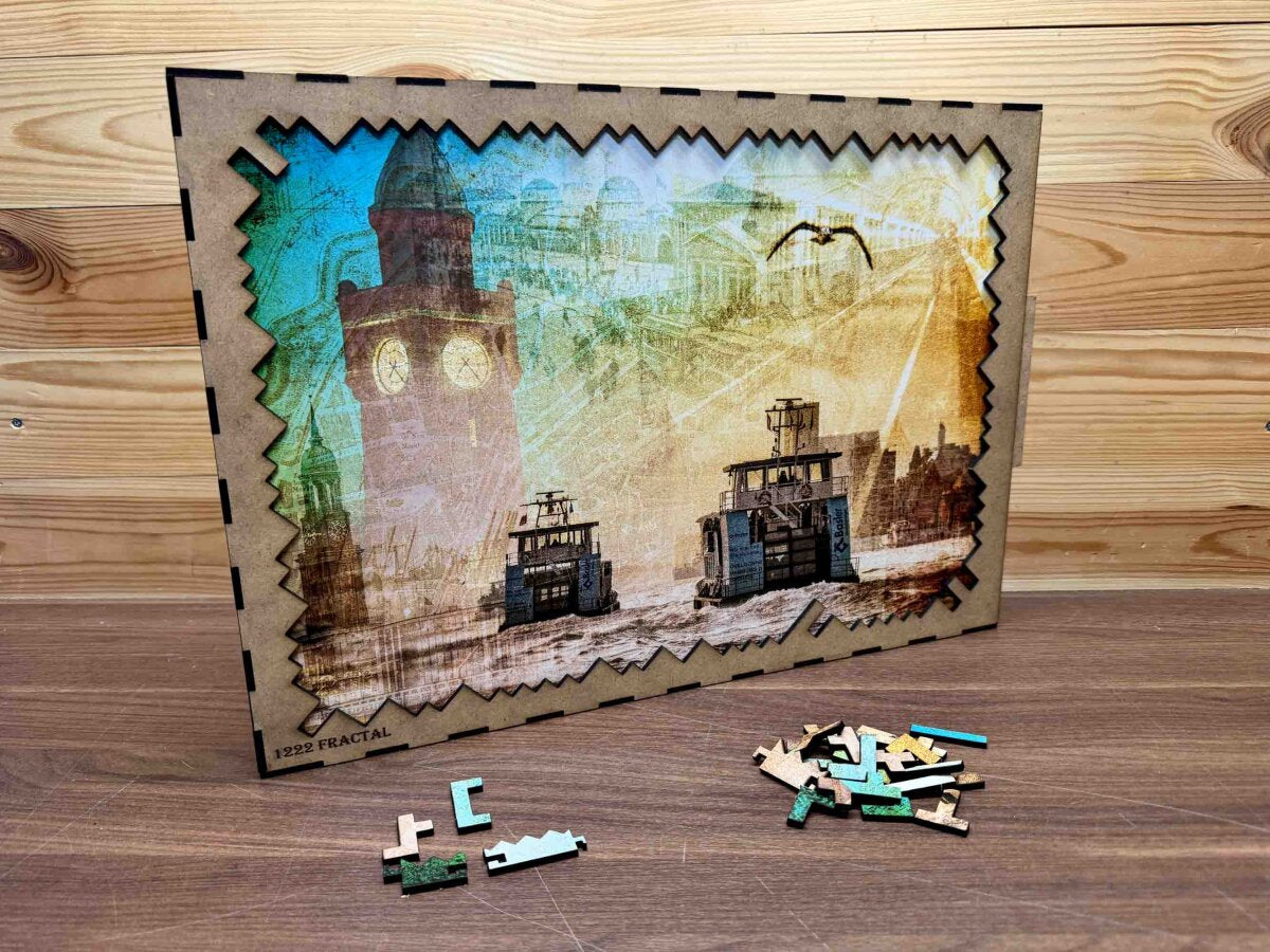 elbPUZZLE No. 49 - Hamburgs Zeitreise - Fractale Edition 1222 Teile XXL