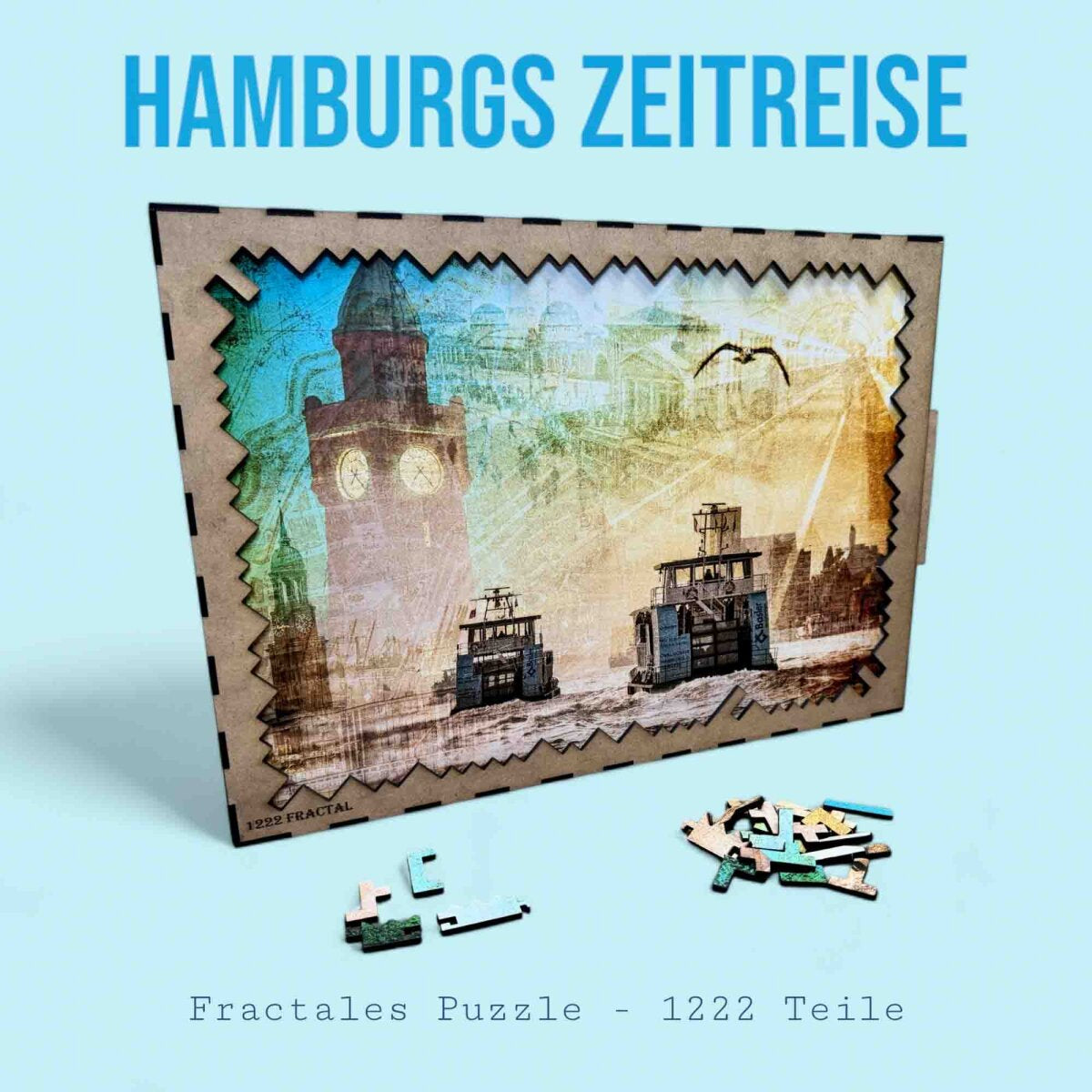 elbPUZZLE No. 49 - Hamburgs Zeitreise - Fractale Edition 1222 Teile XXL