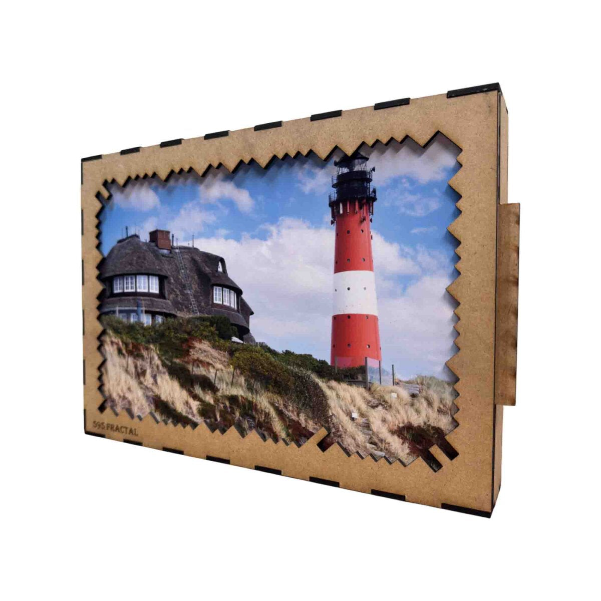elbPUZZLE No. 02 - Leuchtturm Hörnum - Fractal Edition XL (595 Teile)