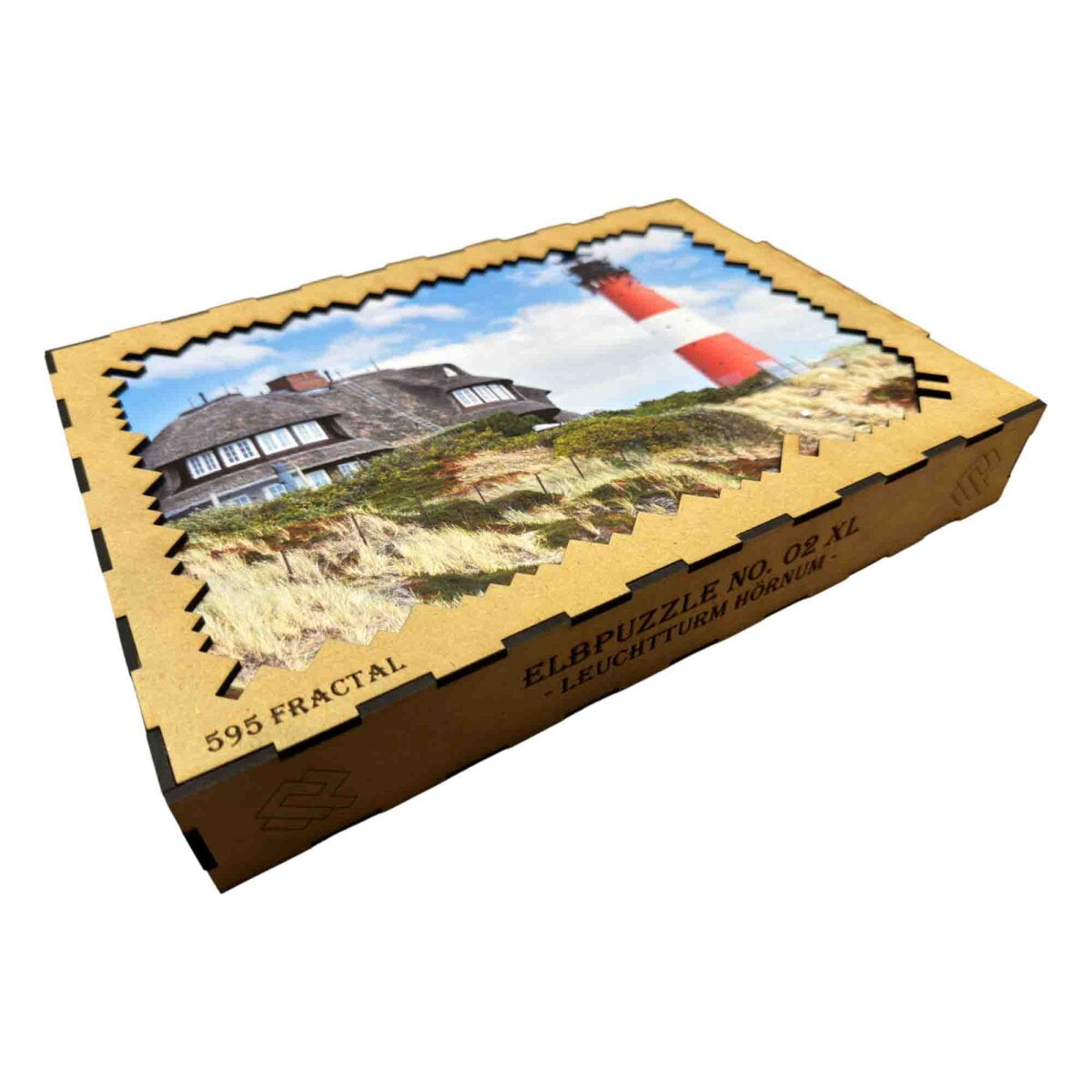 elbPUZZLE No. 02 - Leuchtturm Hörnum - Fractal Edition XL (595 Teile)
