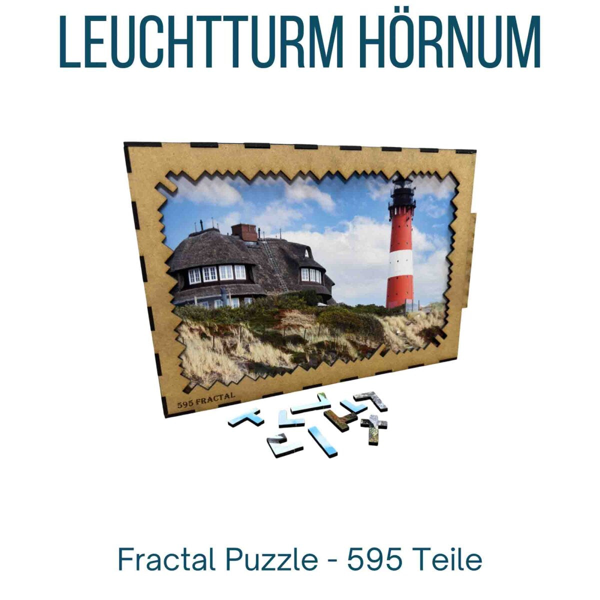 elbPUZZLE No. 02 - Leuchtturm Hörnum - Fractal Edition XL (595 Teile)