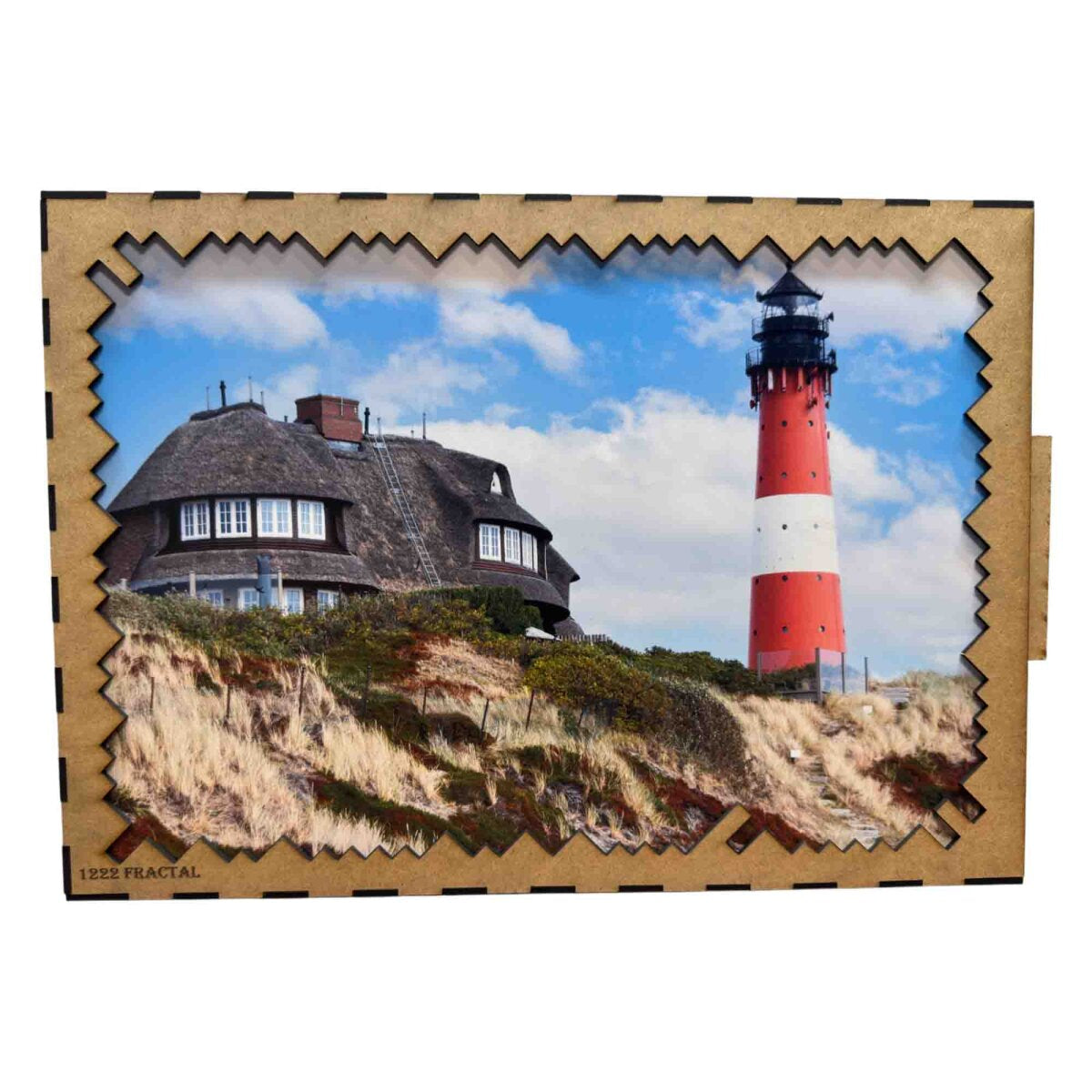elbPUZZLE No. 02 - Leuchtturm Hörnum - Fractal Edition XXL (1222 Teile)
