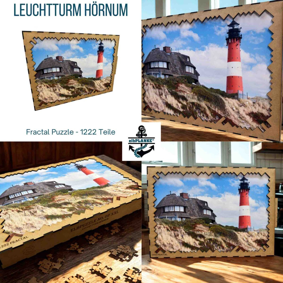 elbPUZZLE No. 02 - Leuchtturm Hörnum - Fractal Edition XXL (1222 Teile)