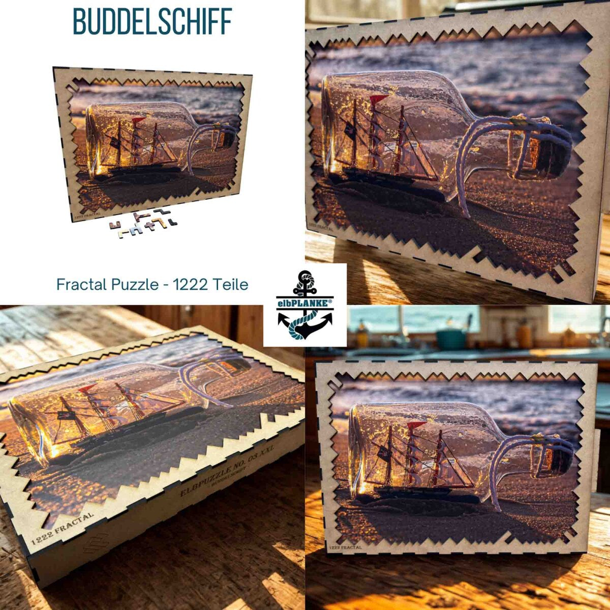 elbPUZZLE No. 03 - Buddelschiff - Fractale Edition 1222 Teile XXL