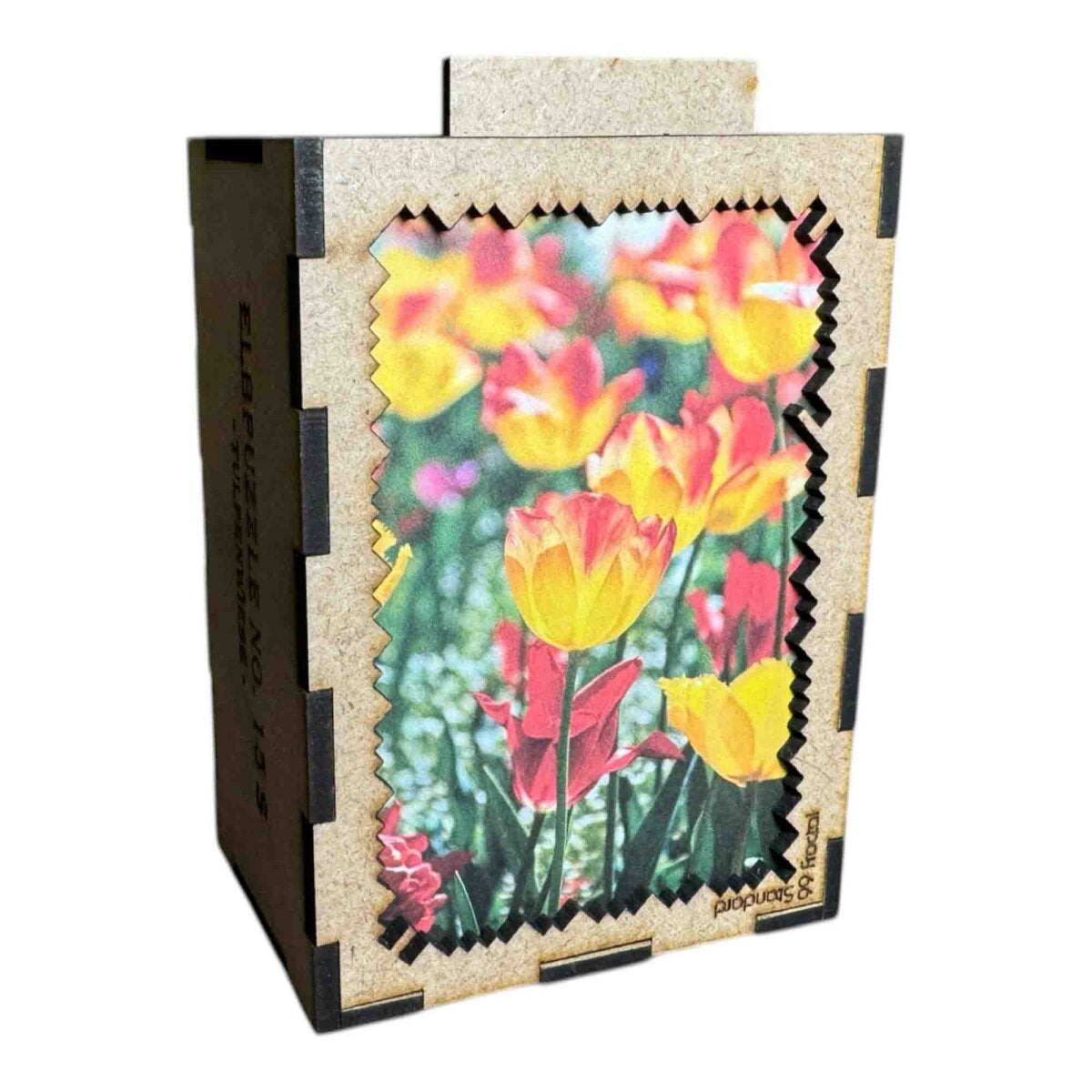 elbPUZZLE No. 15 - Tulpenwiese - Fractale Edition S / Standard / 15x21 cm / 99 Teile