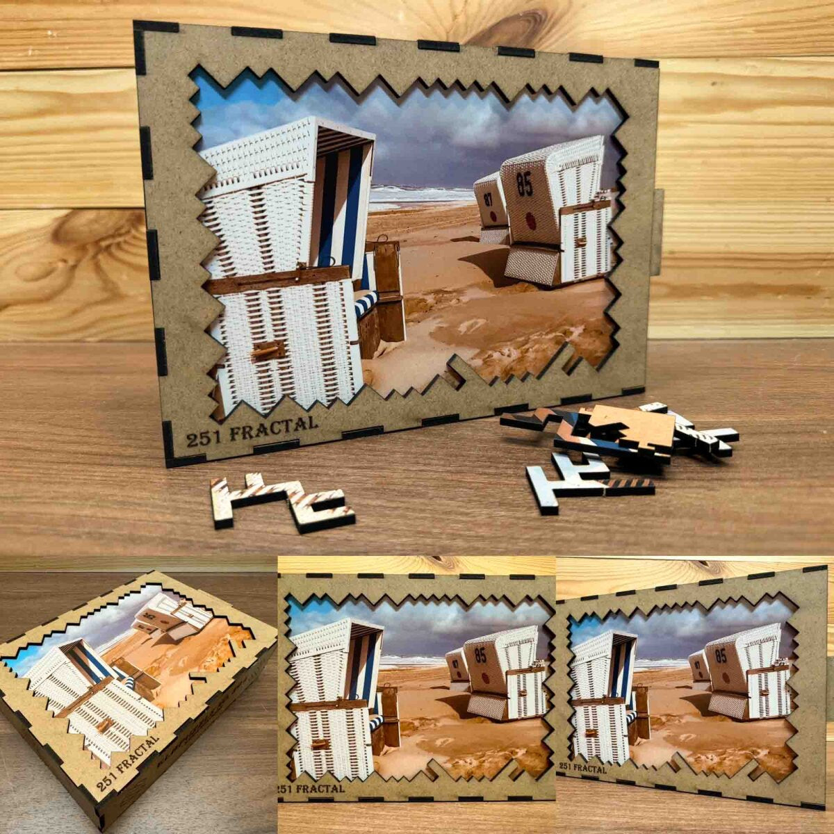 elbPUZZLE No. 29 - Strandkörbe - Fractale Edition 251 Teile L