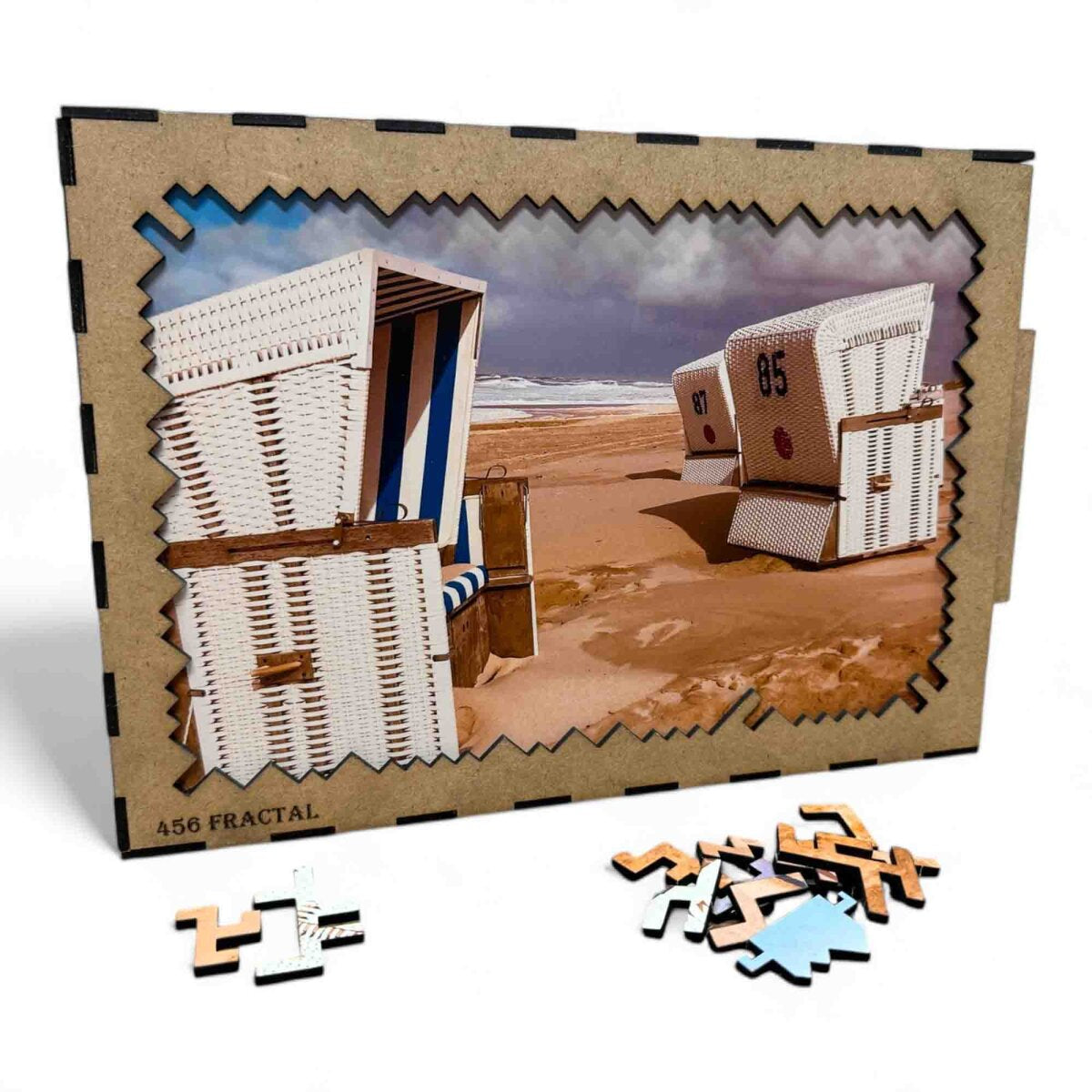 elbPUZZLE No. 29 - Strandkörbe - Fractale Edition 456 Teile XL