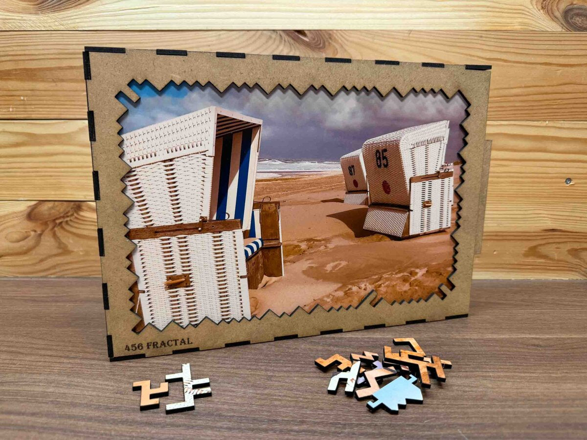 elbPUZZLE No. 29 - Strandkörbe - Fractale Edition 456 Teile XL