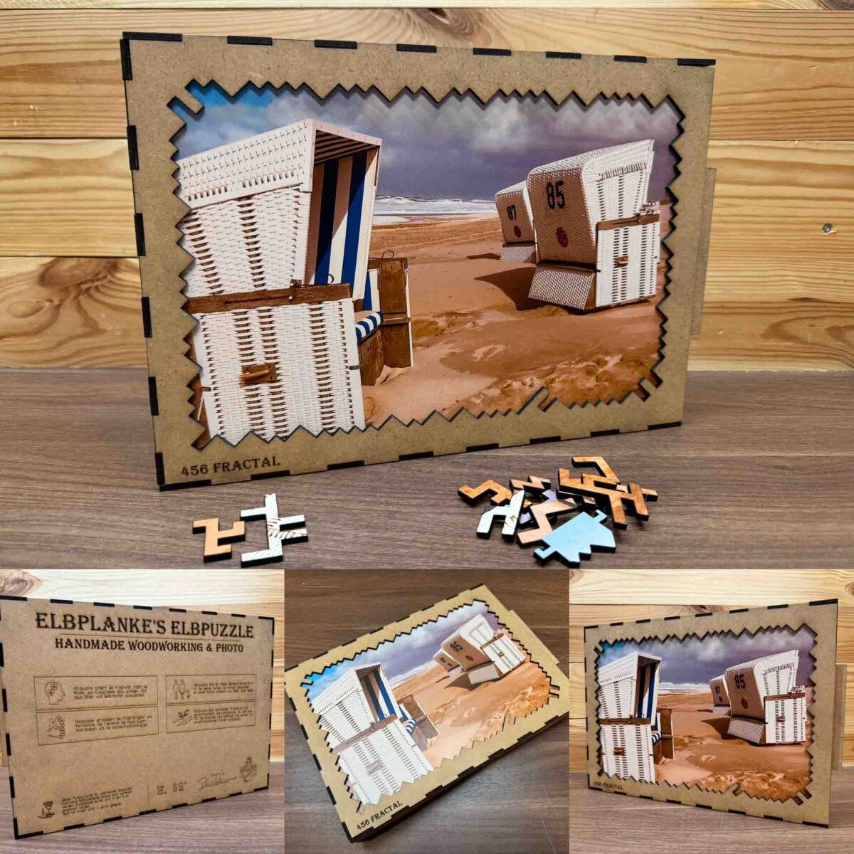 elbPUZZLE No. 29 - Strandkörbe - Fractale Edition 456 Teile XL