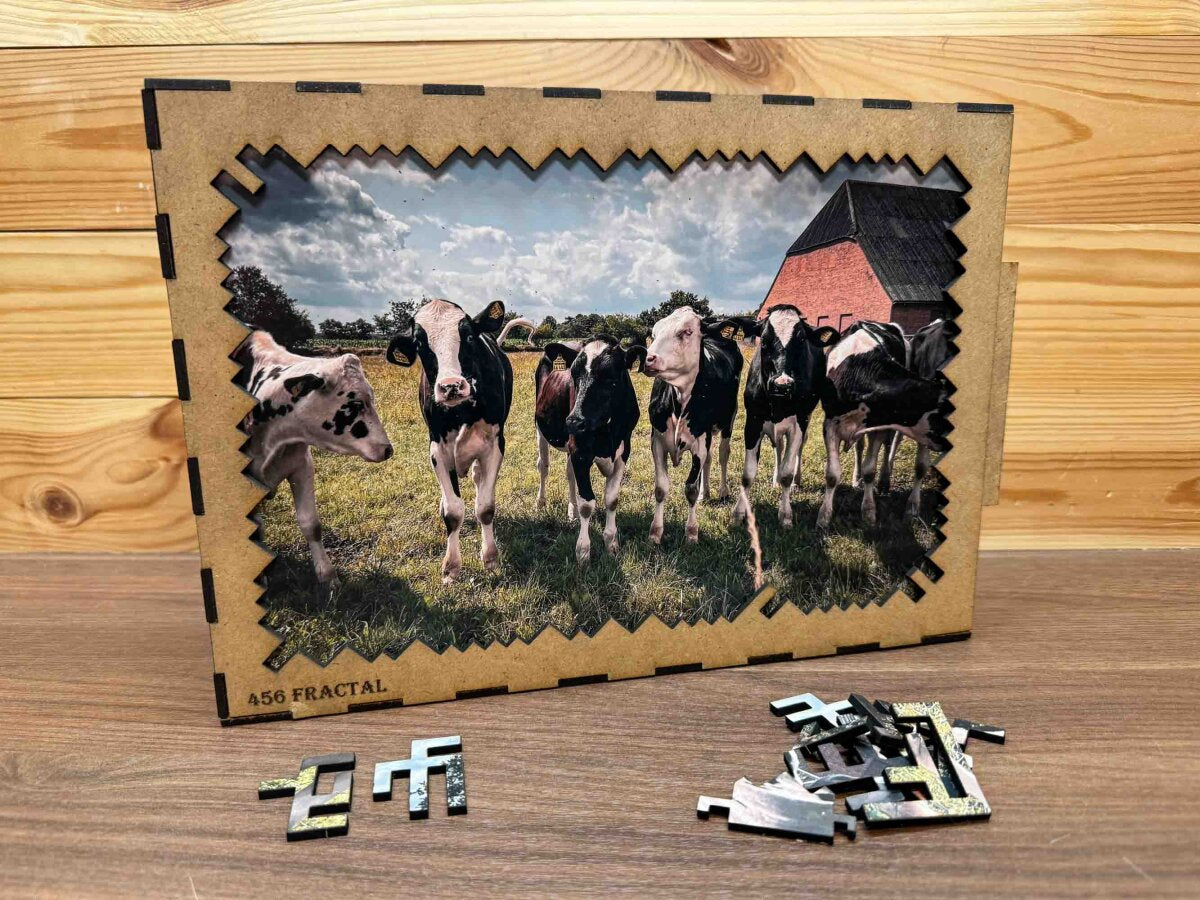 elbPUZZLE No. 30 - Tierwelten: Kühe - Fractale Edition / Standard / 36x49 cm / 461 Teile