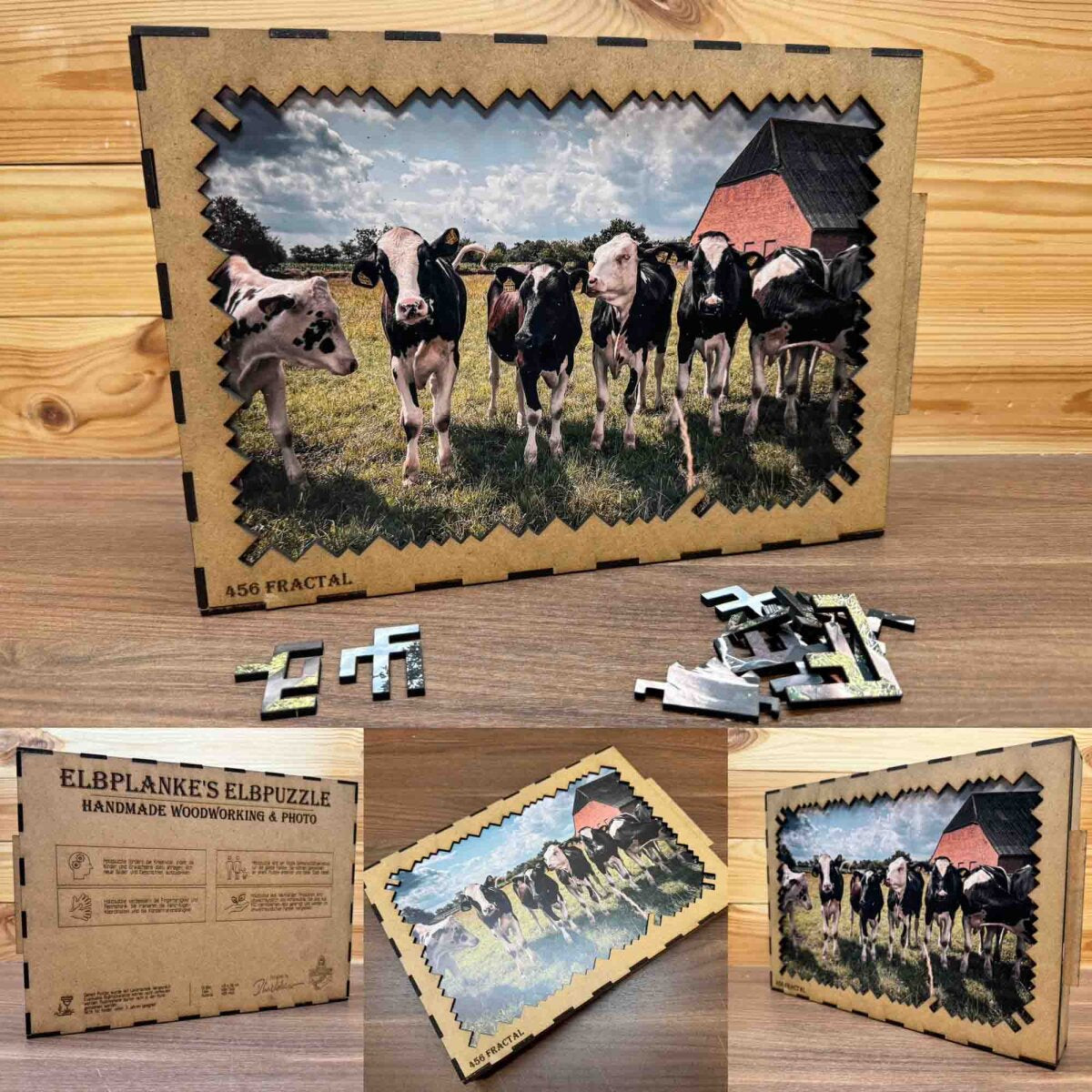 elbPUZZLE No. 30 - Tierwelten: Kühe - Fractale Edition / Standard / 36x49 cm / 461 Teile