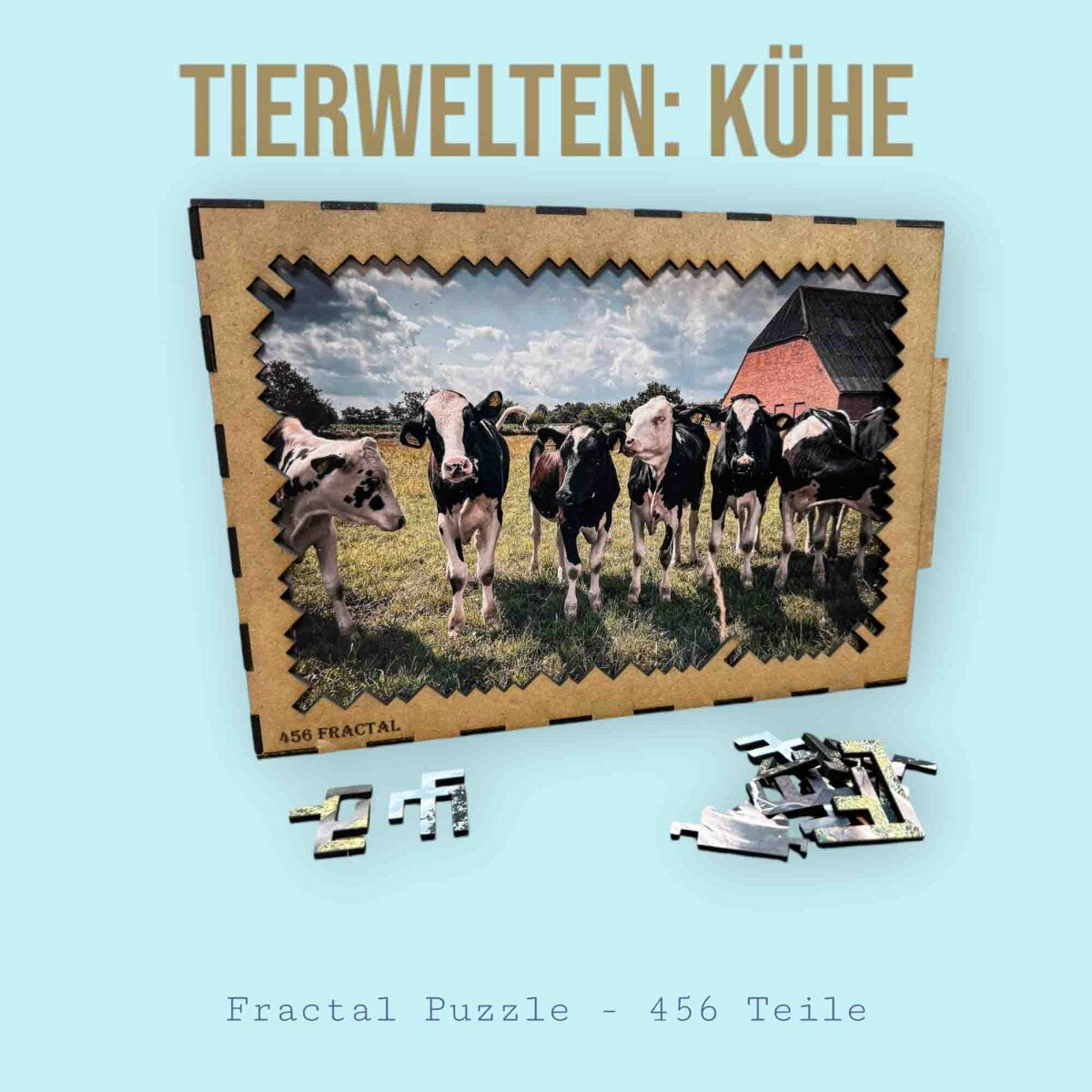elbPUZZLE No. 30 - Tierwelten: Kühe - Fractale Edition / Standard / 36x49 cm / 461 Teile