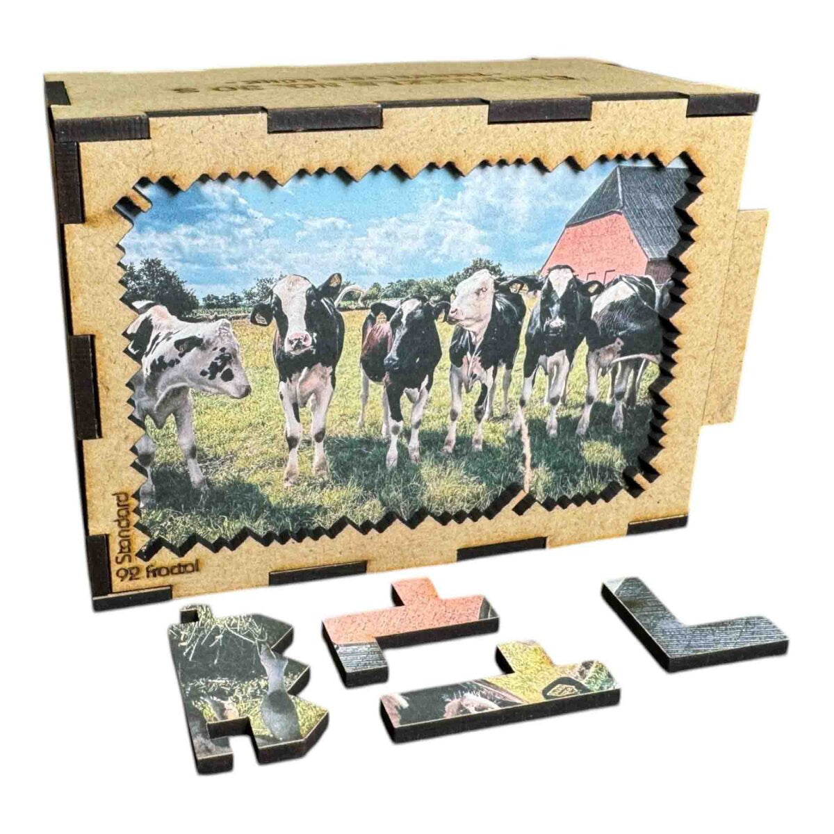 elbPUZZLE No. 30 - Tierwelten: Kühe - Fractale Edition / Standard / 15x21 cm / 92 Teile