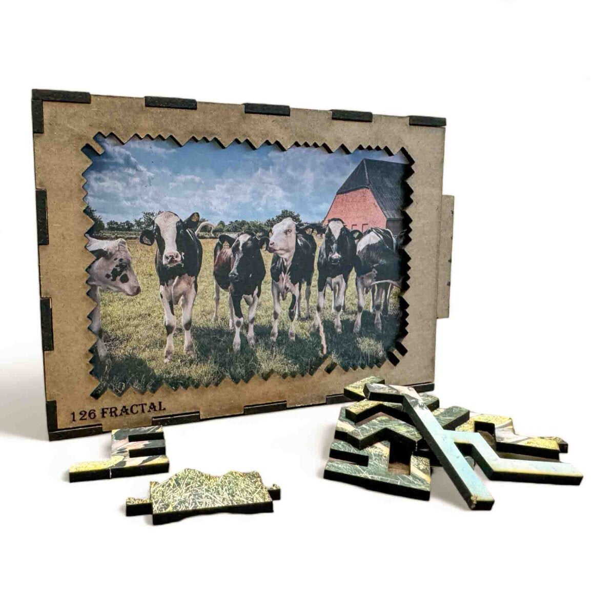 elbPUZZLE No. 30 - Tierwelten: Kühe - Fractale Edition / Standard / 21x30 cm / 183 Teile M