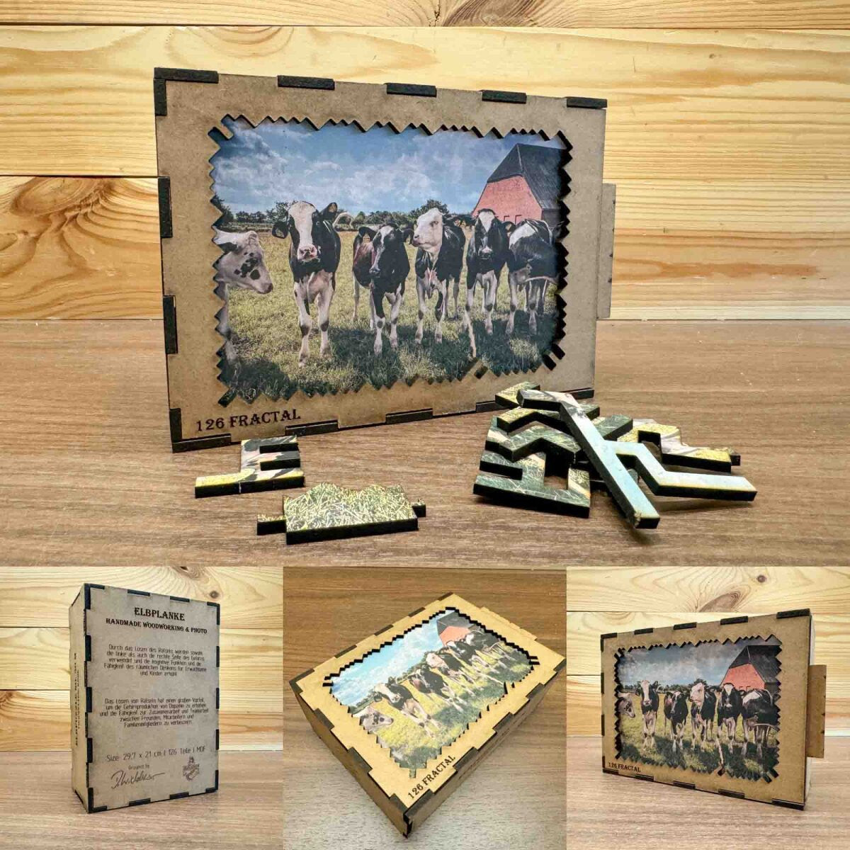 elbPUZZLE No. 30 - Tierwelten: Kühe - Fractale Edition / Standard / 21x30 cm / 183 Teile M