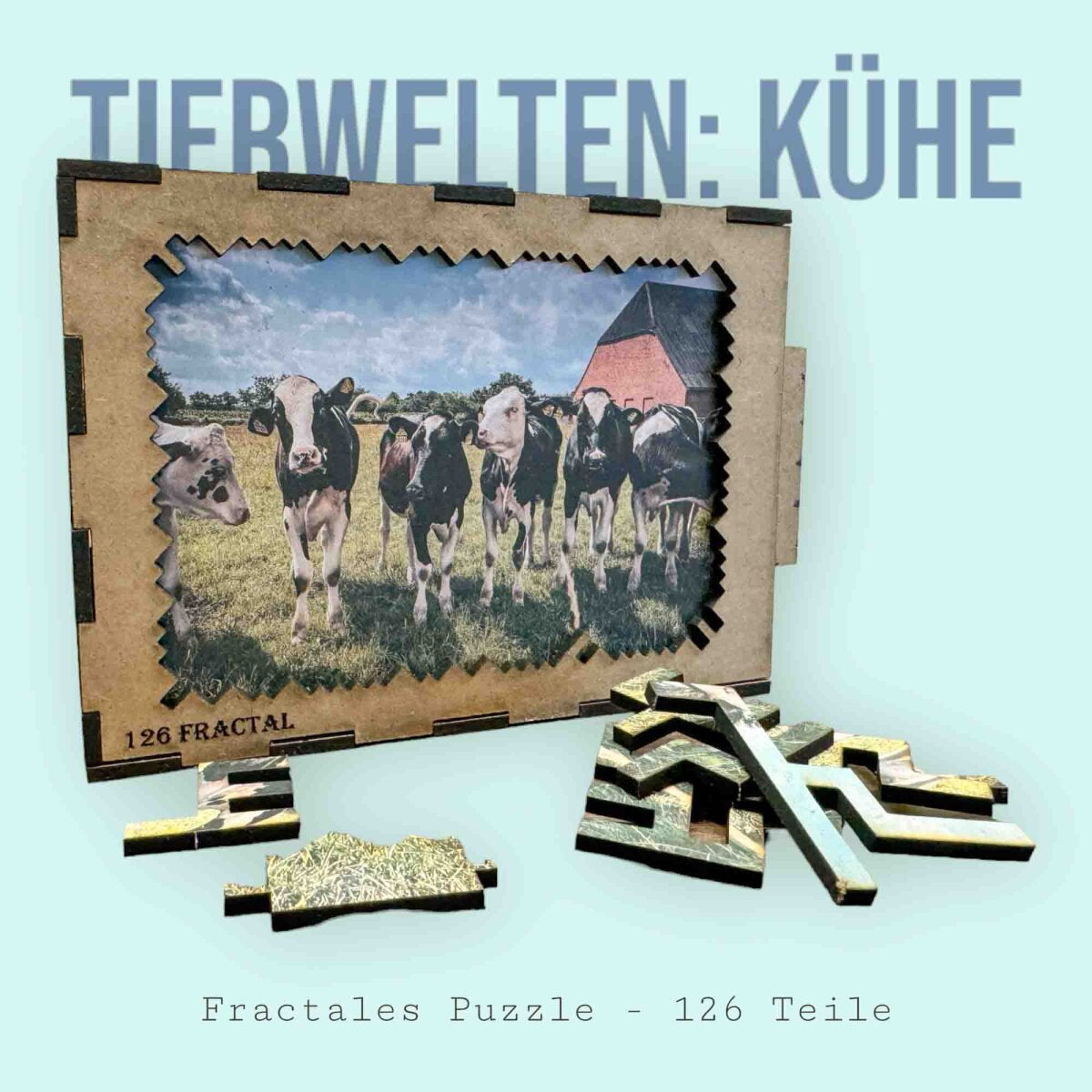elbPUZZLE No. 30 - Tierwelten: Kühe - Fractale Edition / Standard / 21x30 cm / 183 Teile M