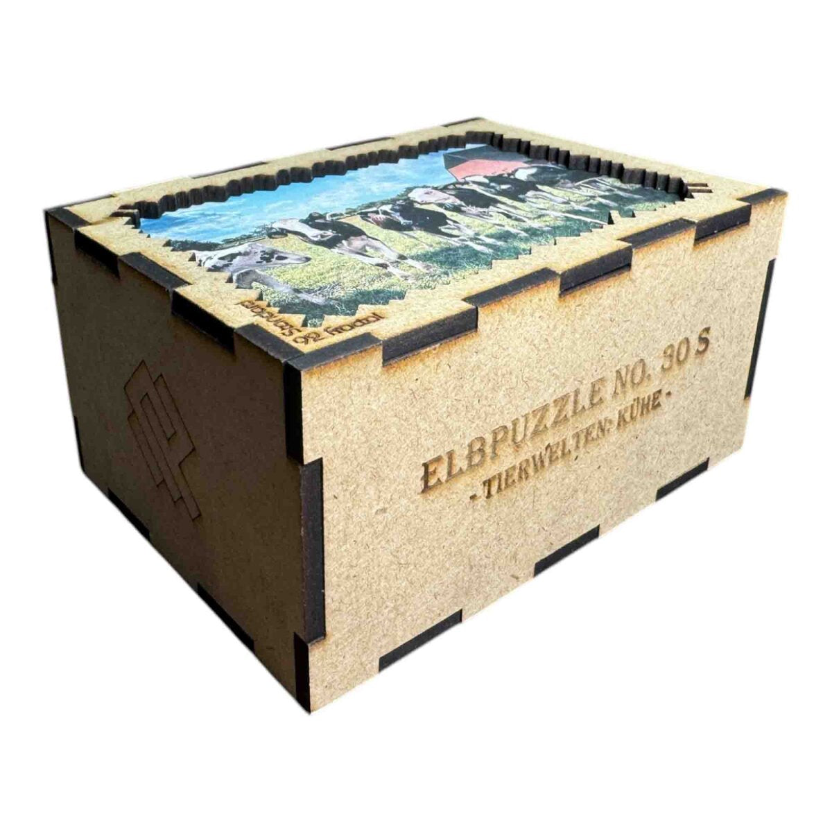 elbPUZZLE No. 30 - Tierwelten: Kühe - Fractale Edition / Standard / 15x21 cm / 92 Teile