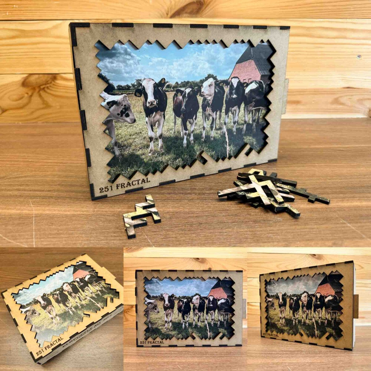 elbPUZZLE No. 30 - Tierwelten: Kühe - Fractale Edition / Standard / 28x40 cm / 333 Teile