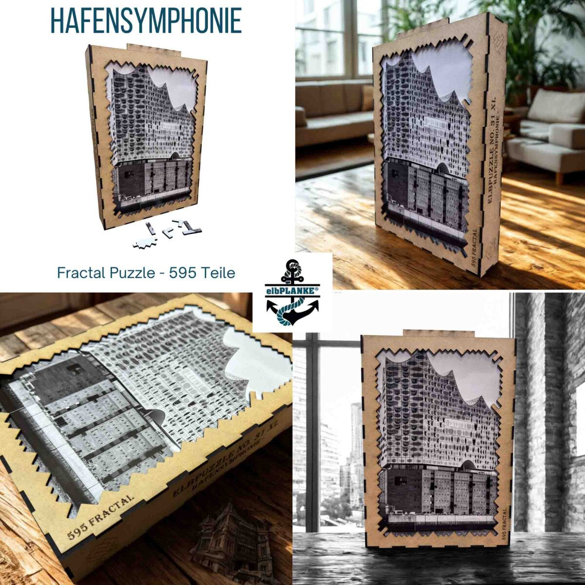 elbPUZZLE No. 31 - Hafensymphonie - Fractale Edition 595 Teile XL