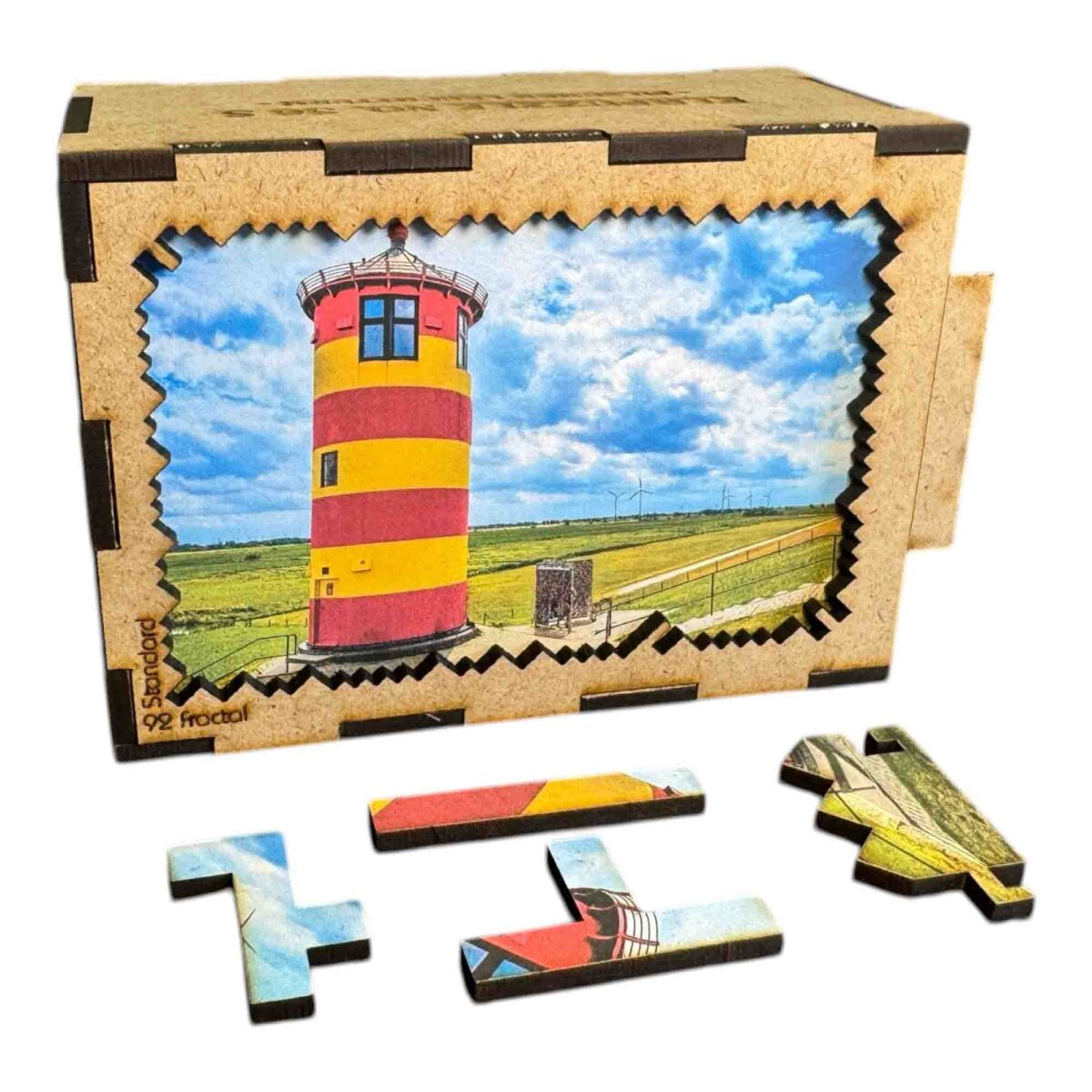 elbPUZZLE No. 36 - Pilsumer Leuchtturm - Fractale Edition Standard - 92 Teile