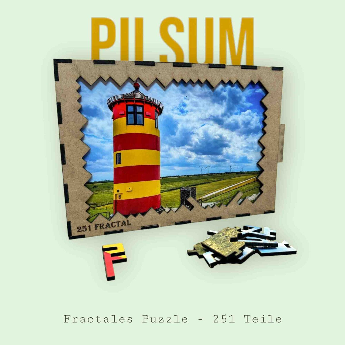 elbPUZZLE No. 36 - Pilsumer Leuchtturm - Fractale Edition 251 Teile L