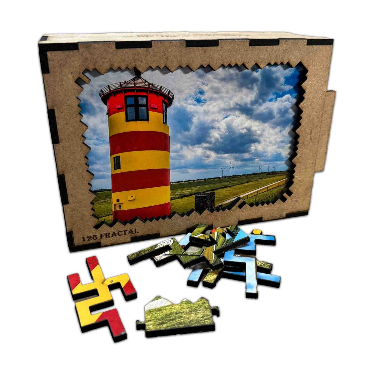 elbPUZZLE No. 36 - Pilsumer Leuchtturm - Fractale Edition 183 Teile M